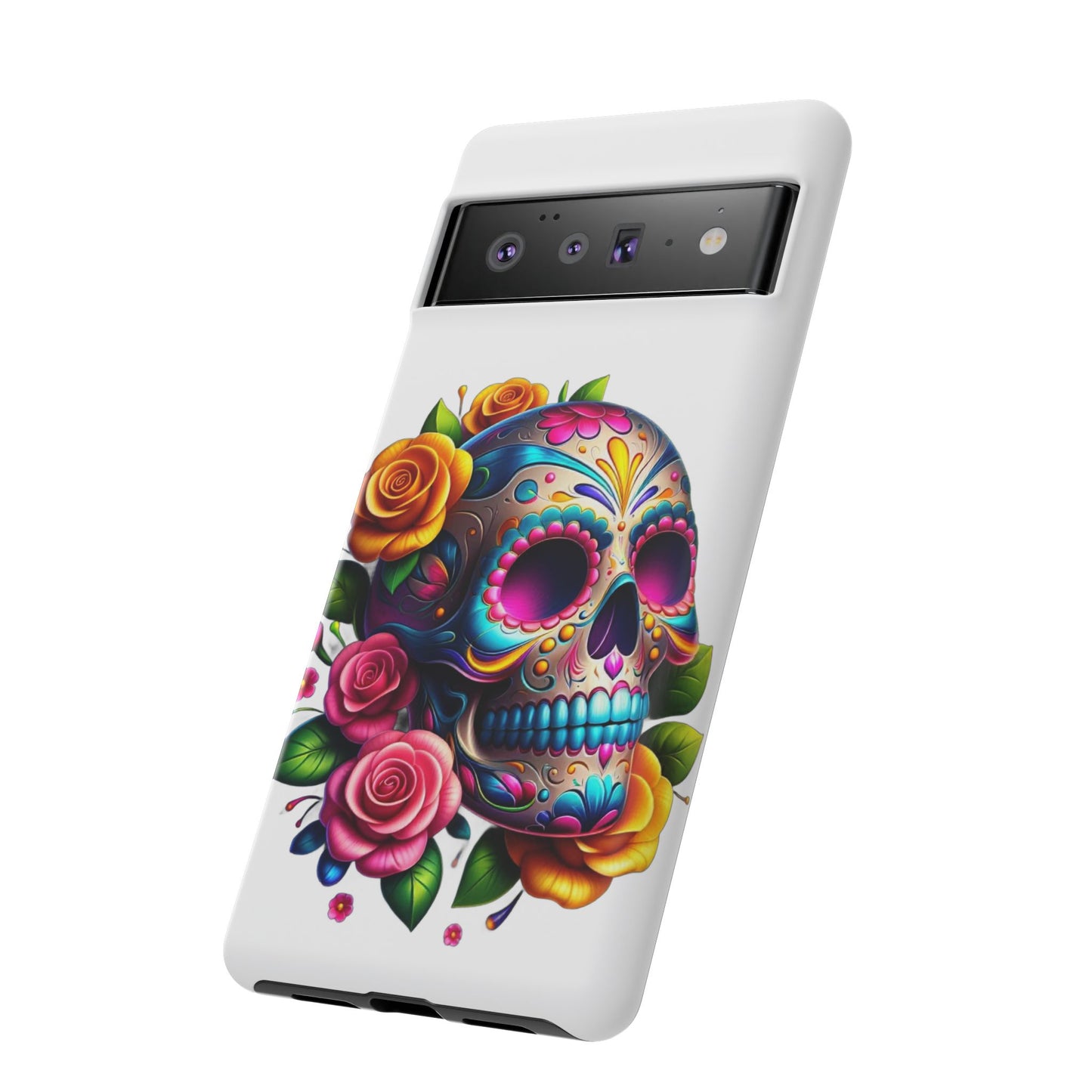 Phone Cases - Sugar Skull with Flowers Design