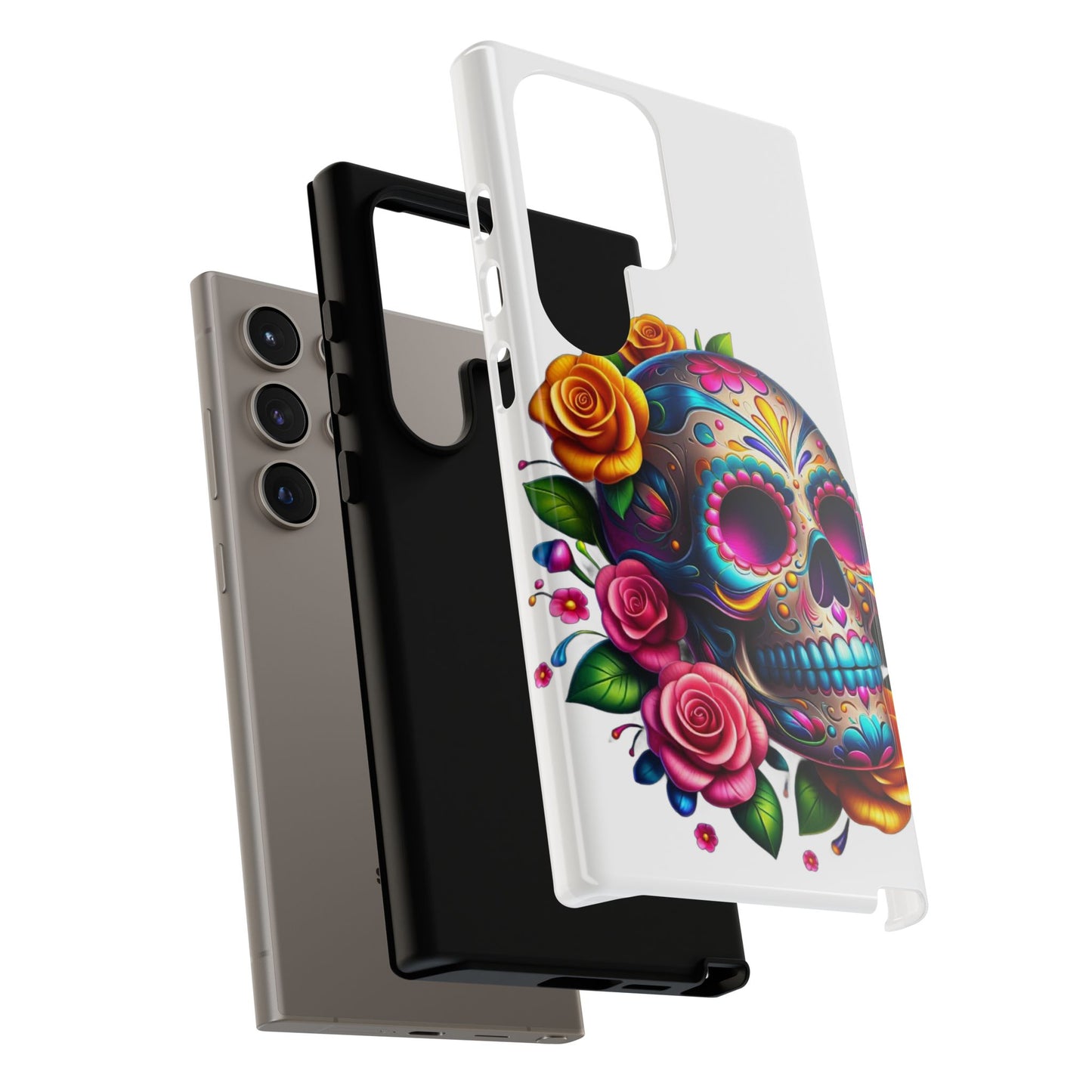 Phone Cases - Sugar Skull with Flowers Design
