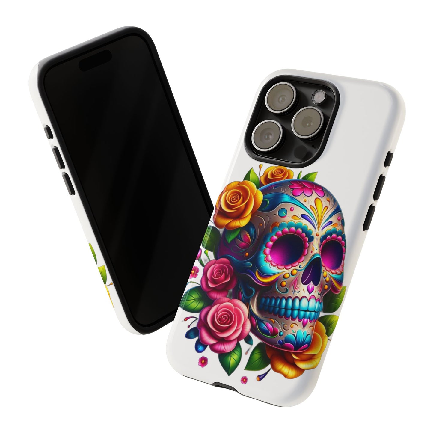 Phone Cases - Sugar Skull with Flowers Design