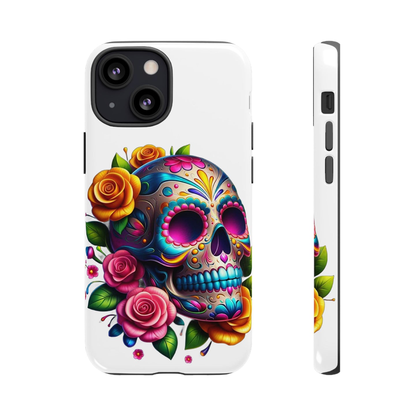 Phone Cases - Sugar Skull with Flowers Design