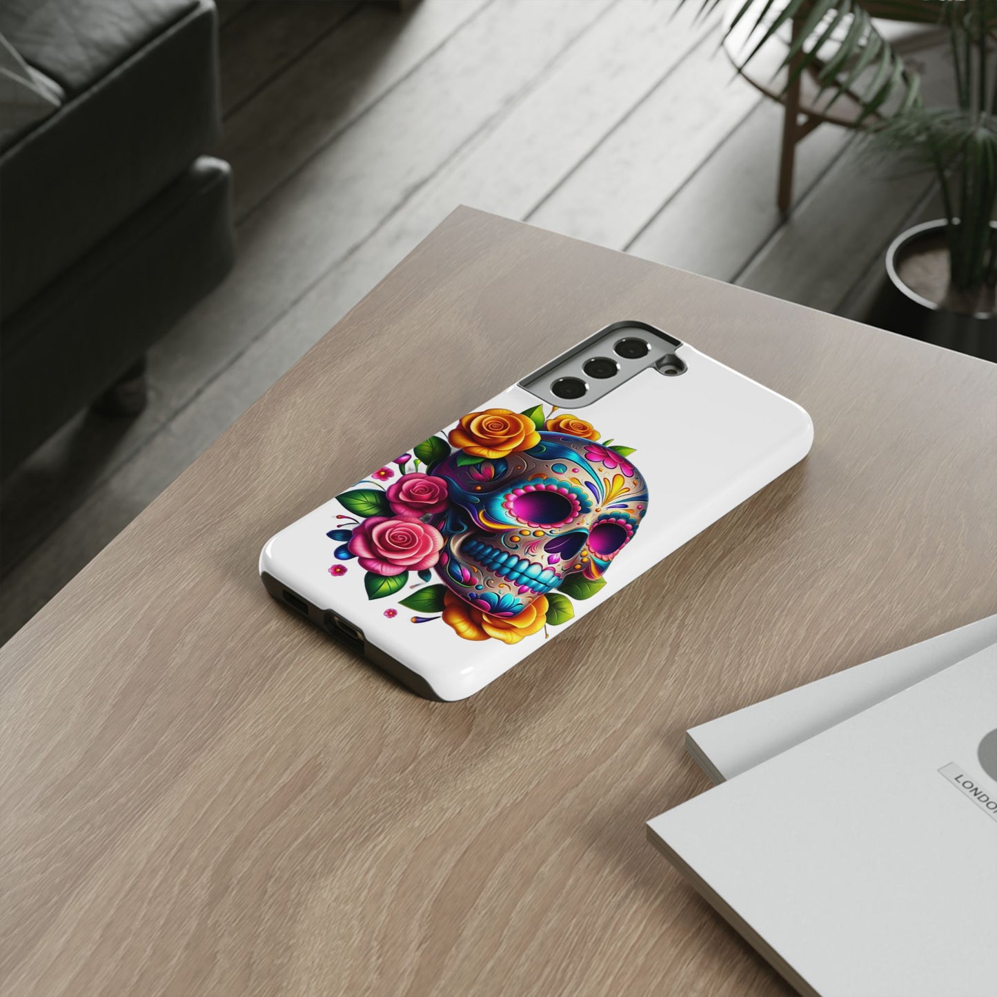 Phone Cases - Sugar Skull with Flowers Design