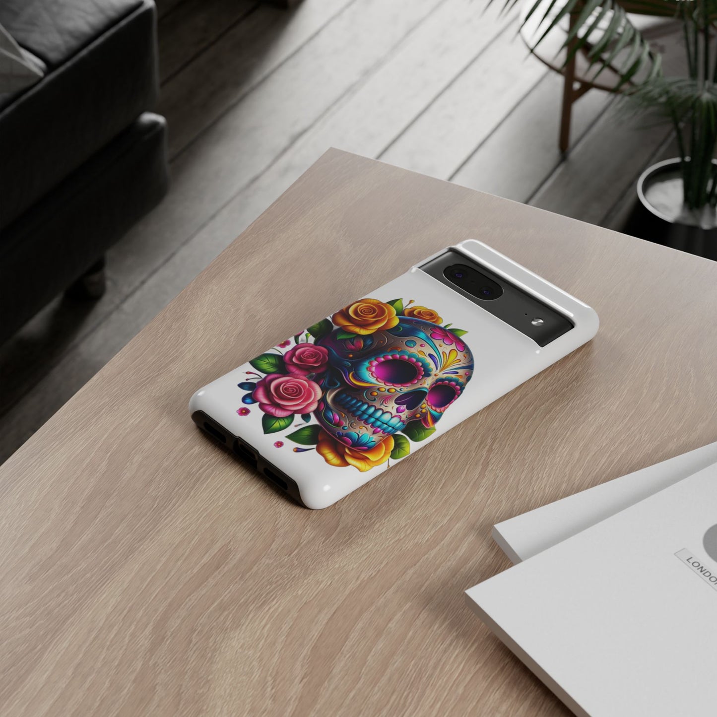 Phone Cases - Sugar Skull with Flowers Design