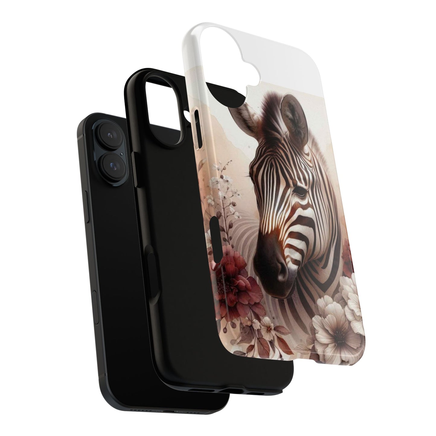 Phone Case Flower Frolicking Zebra Tough Case