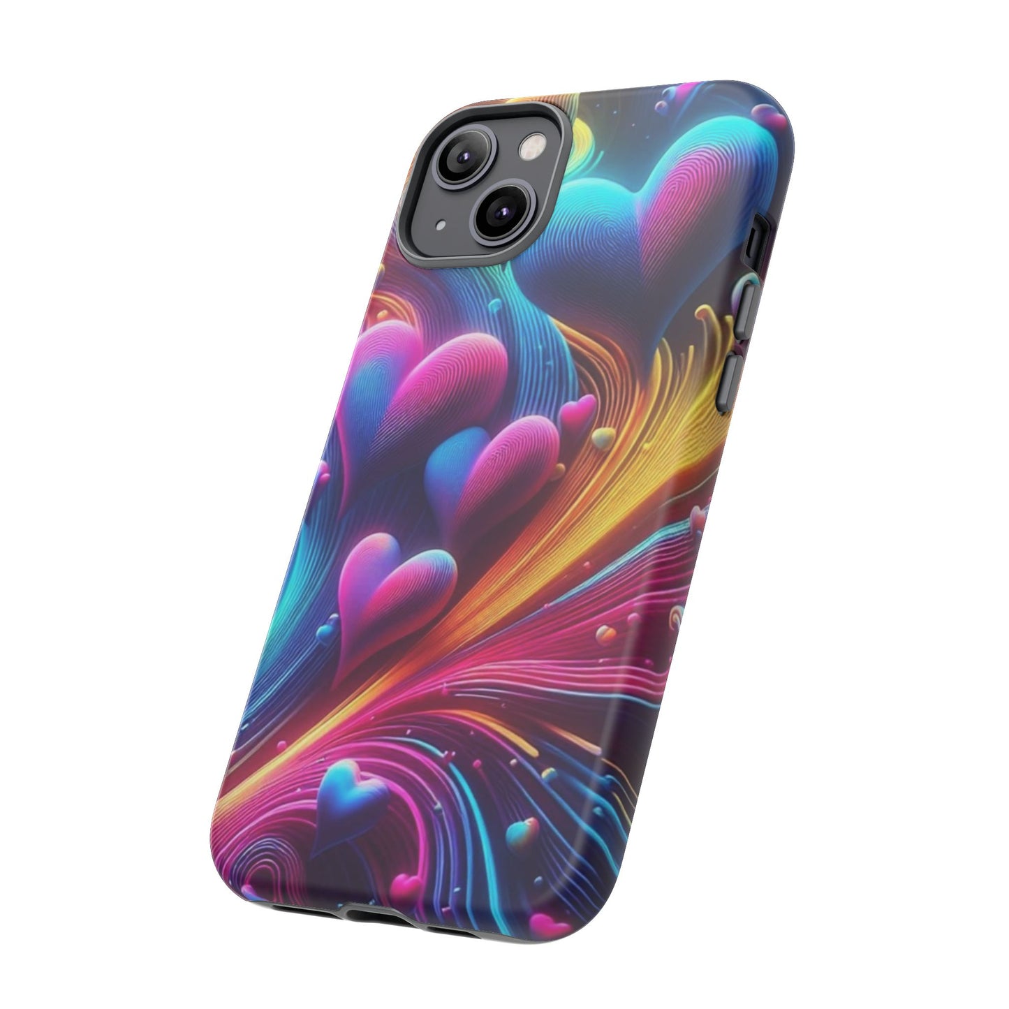 Phone Case - Floating Neon Hearts