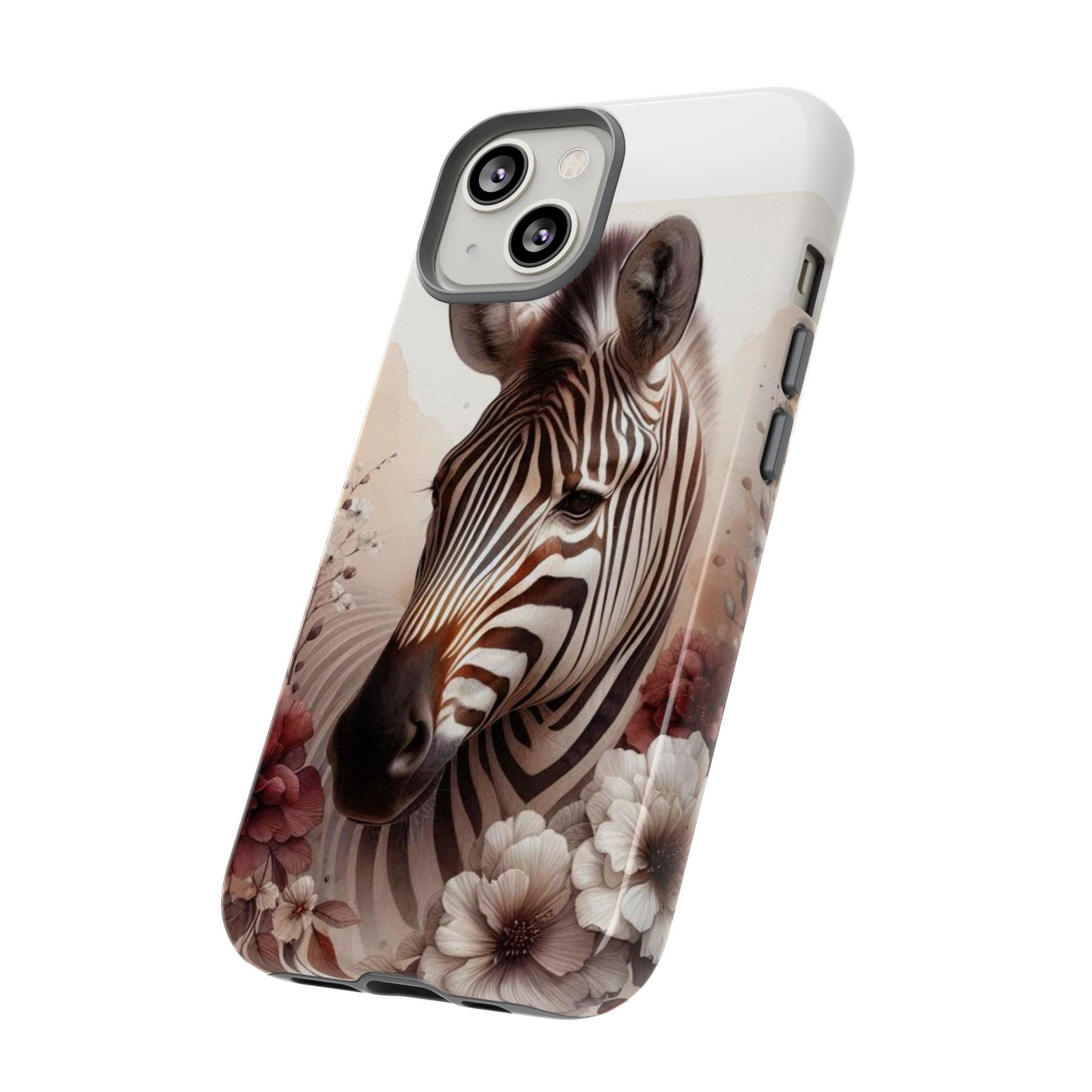 Phone Case Flower Frolicking Zebra Tough Case
