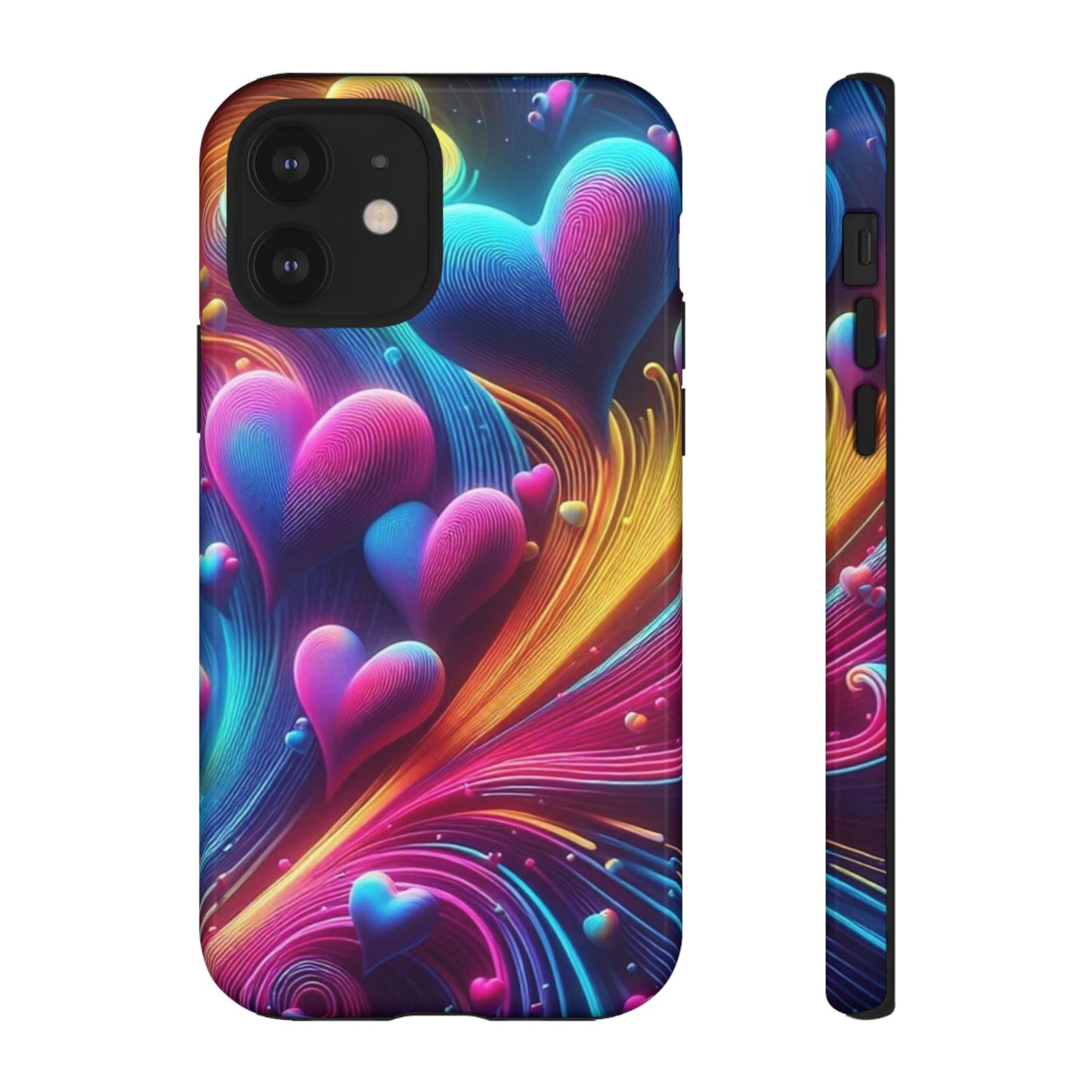 Phone Case - Floating Neon Hearts