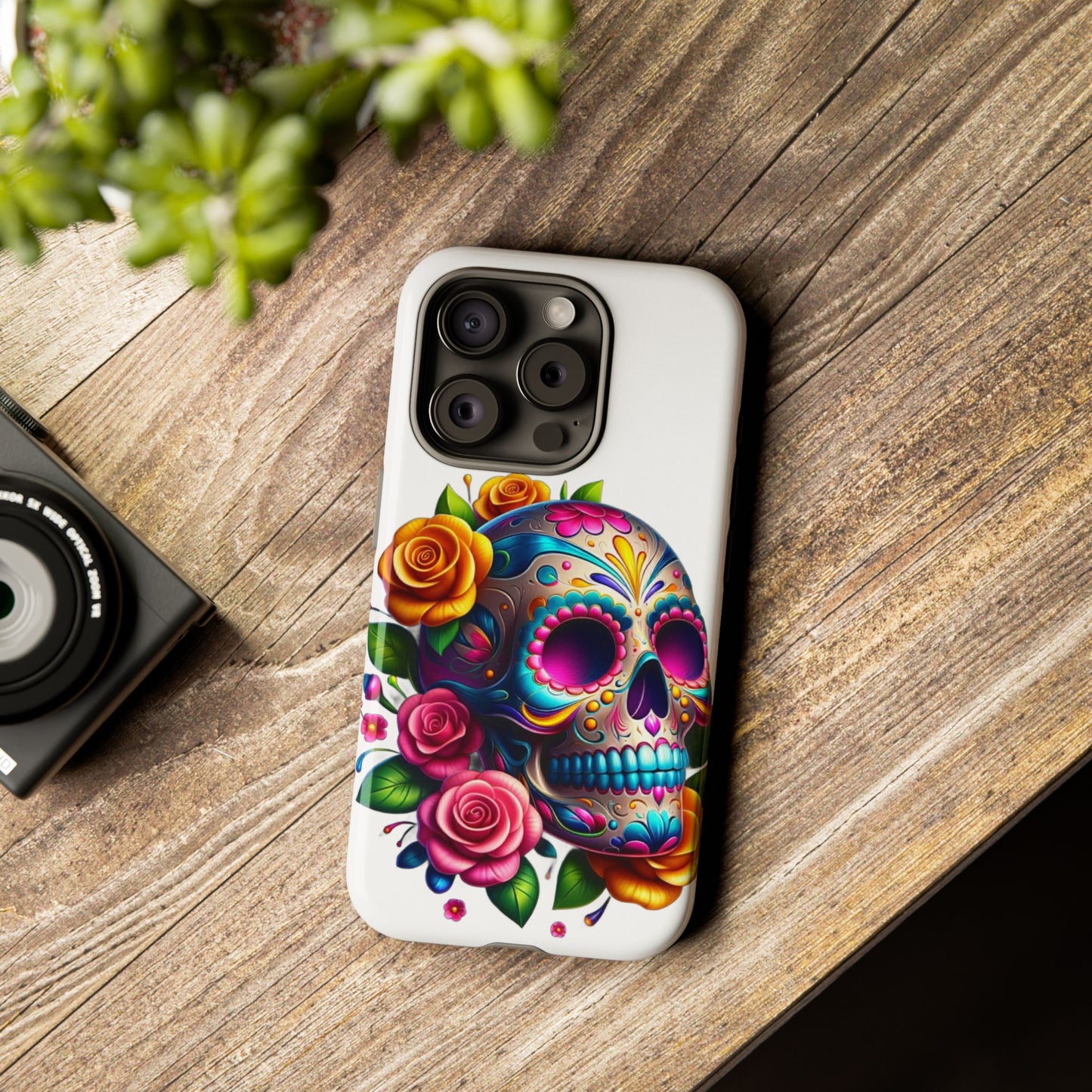 Phone Cases - Sugar Skull with Flowers Design