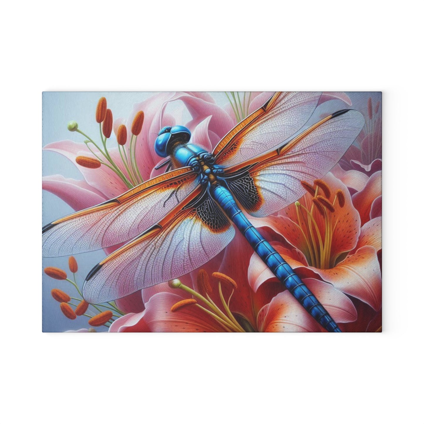 Glass Cutting Board Dragonfly