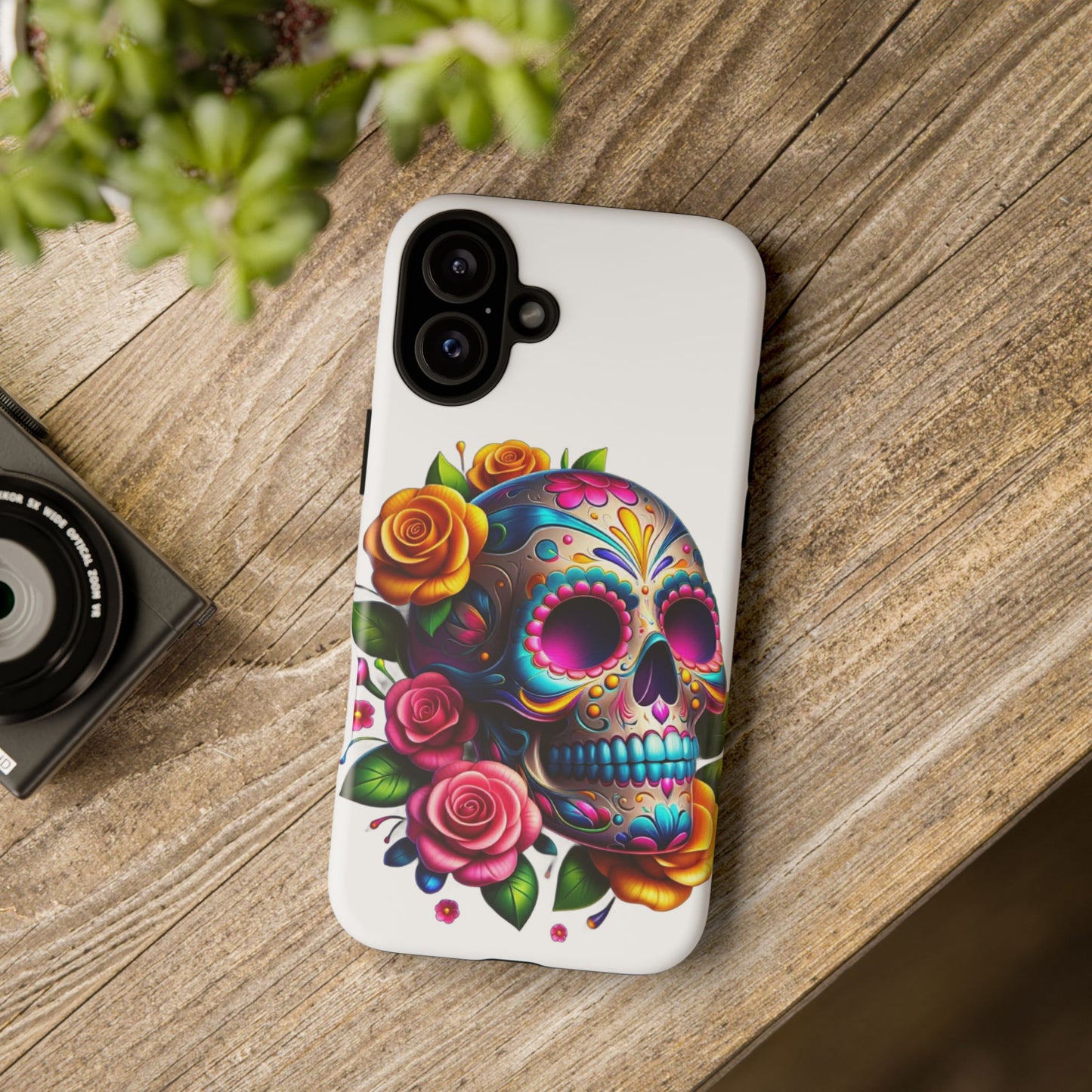 Phone Cases - Sugar Skull with Flowers Design