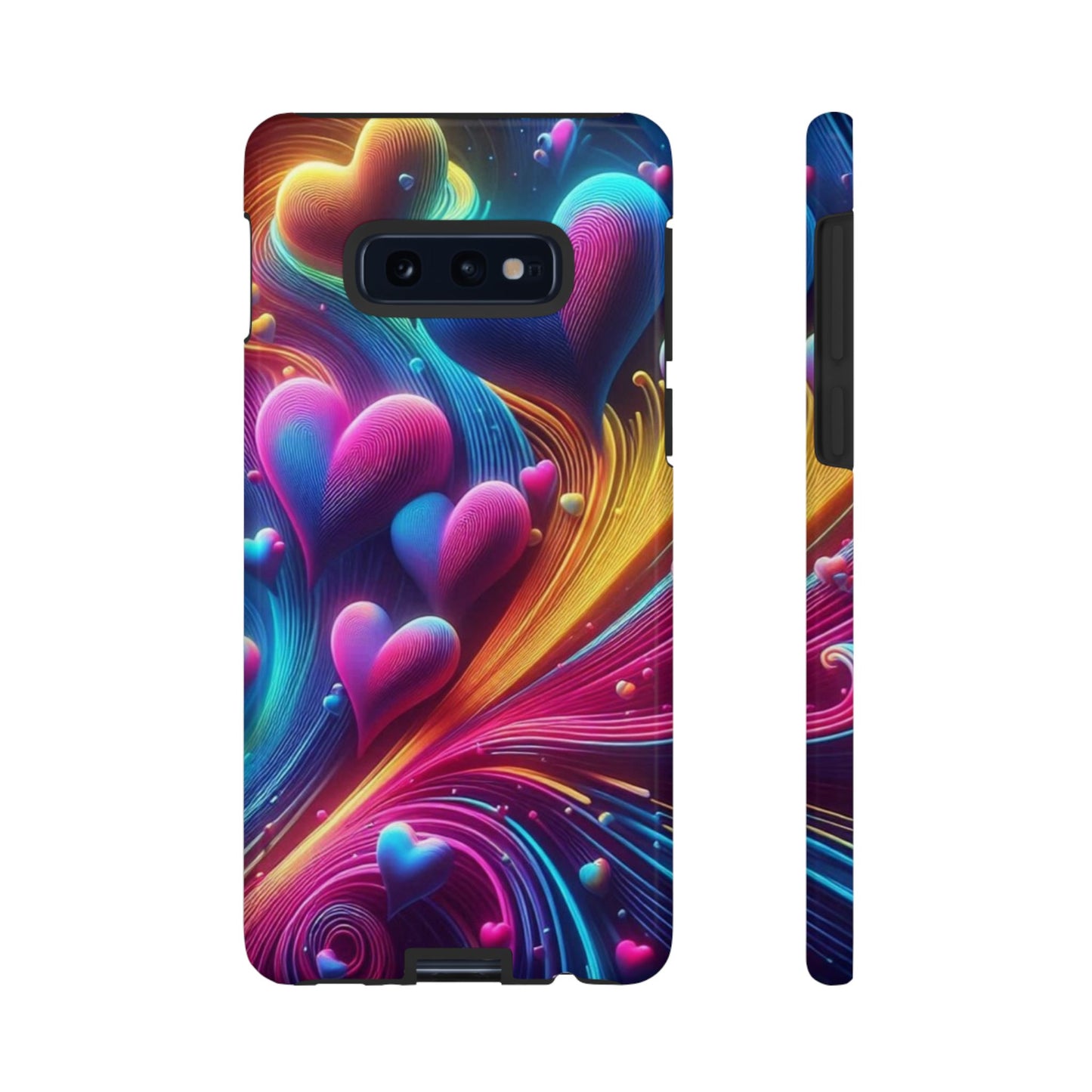 Phone Case - Floating Neon Hearts