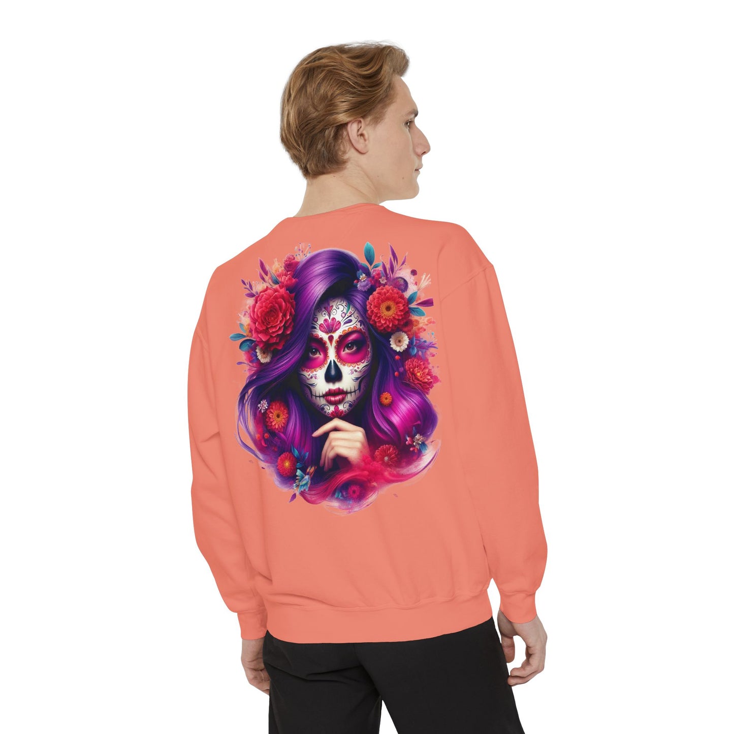 Sugar Skull Lady Thinking Sweatshirt