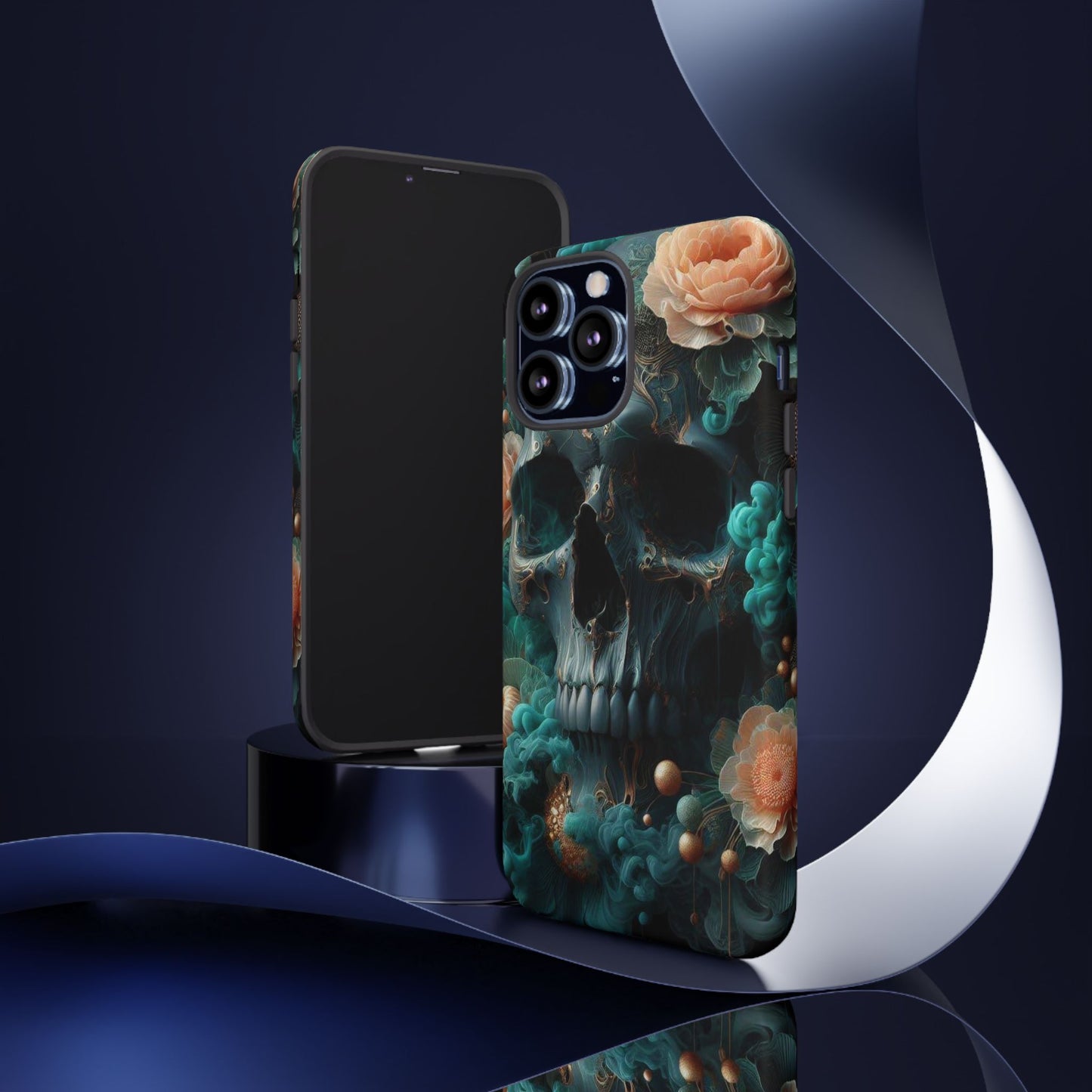 Tough Cases - teal skull