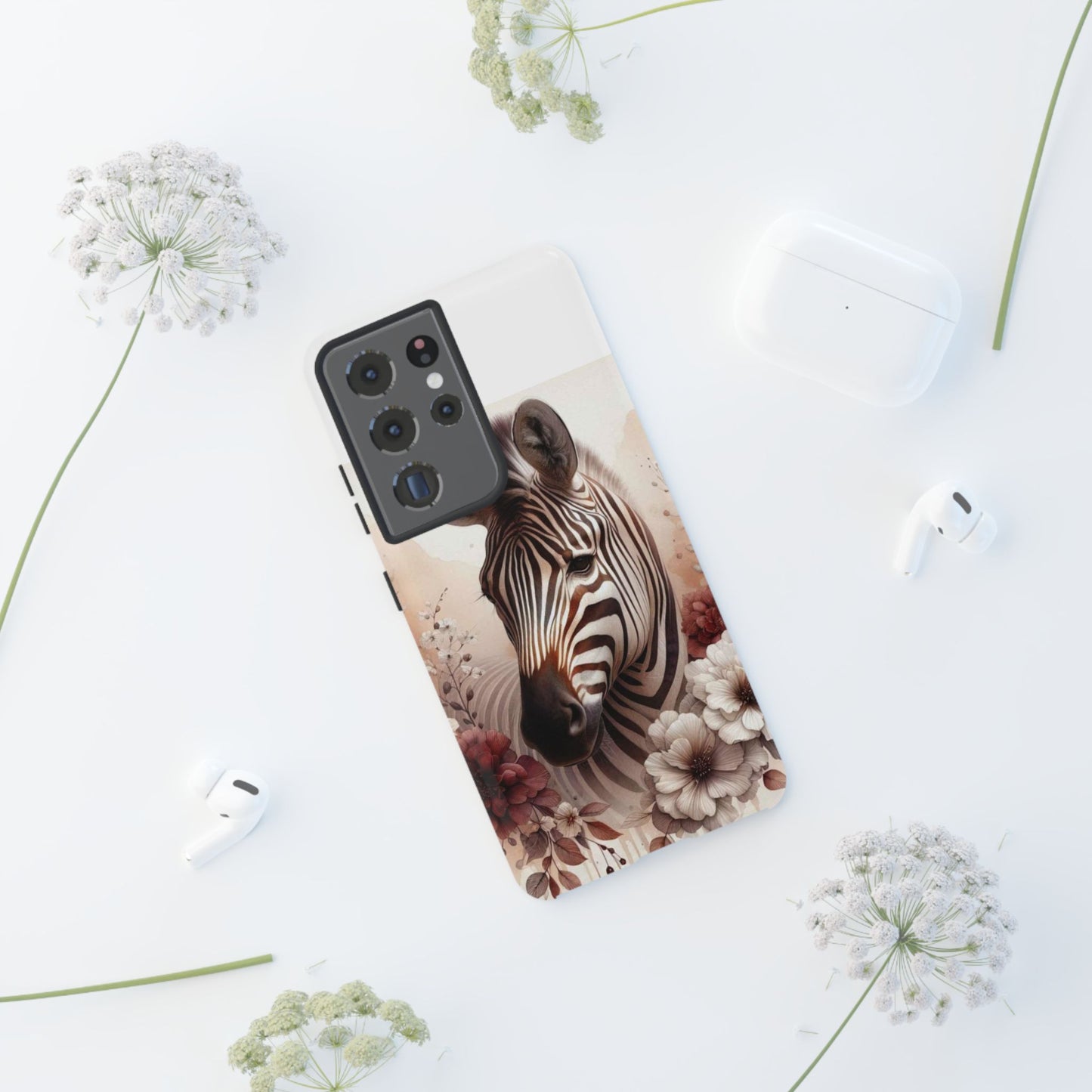 Phone Case Flower Frolicking Zebra Tough Case