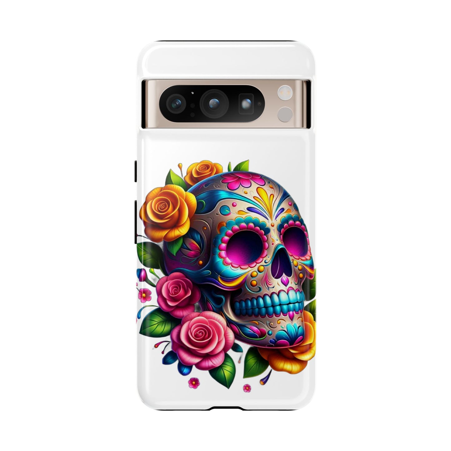 Phone Cases - Sugar Skull with Flowers Design