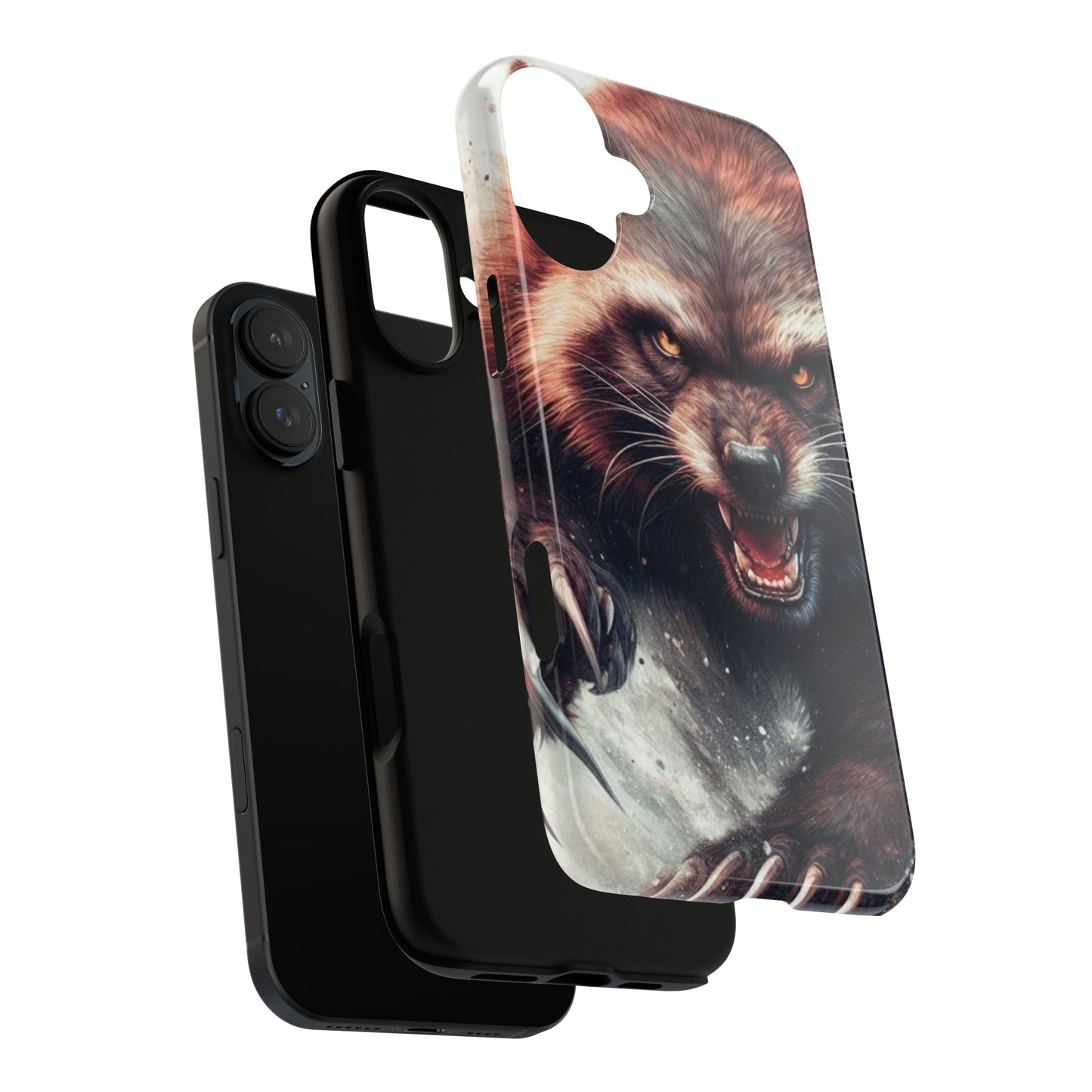Wolverine snarling with claws out on a phone case.