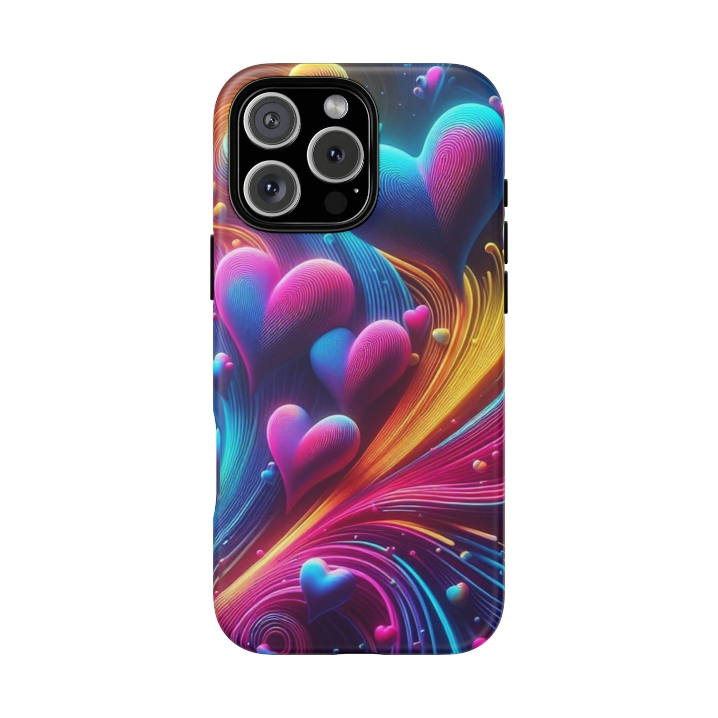 Phone Case - Floating Neon Hearts