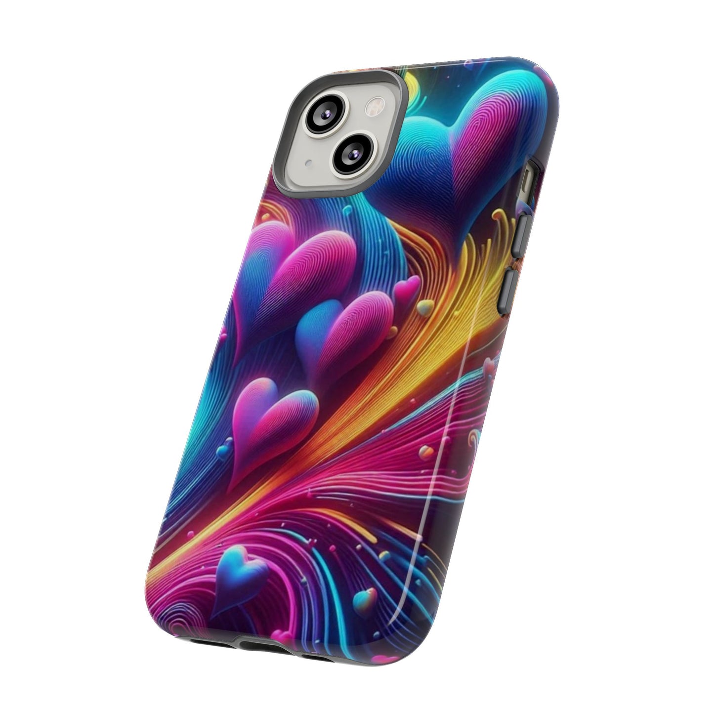 Phone Case - Floating Neon Hearts