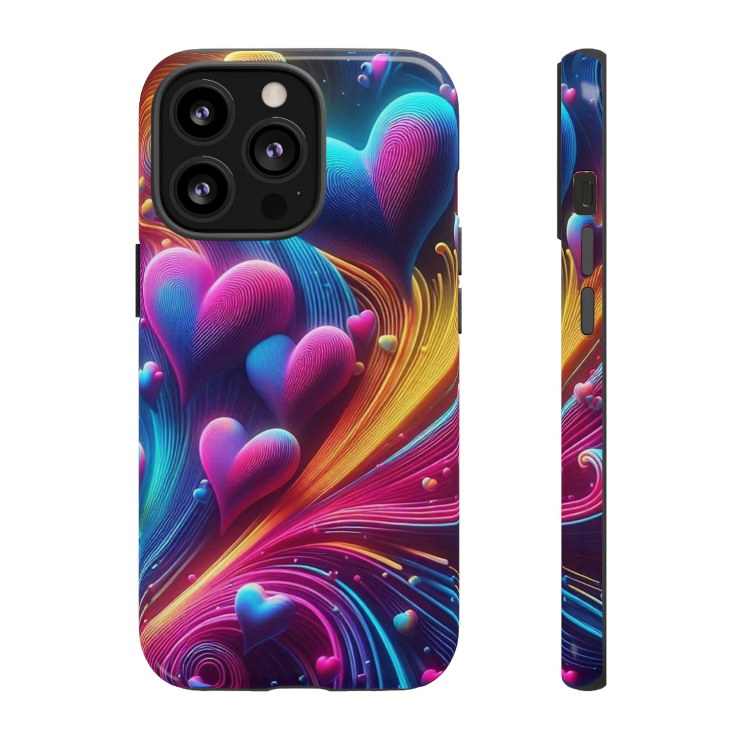 Phone Case - Floating Neon Hearts