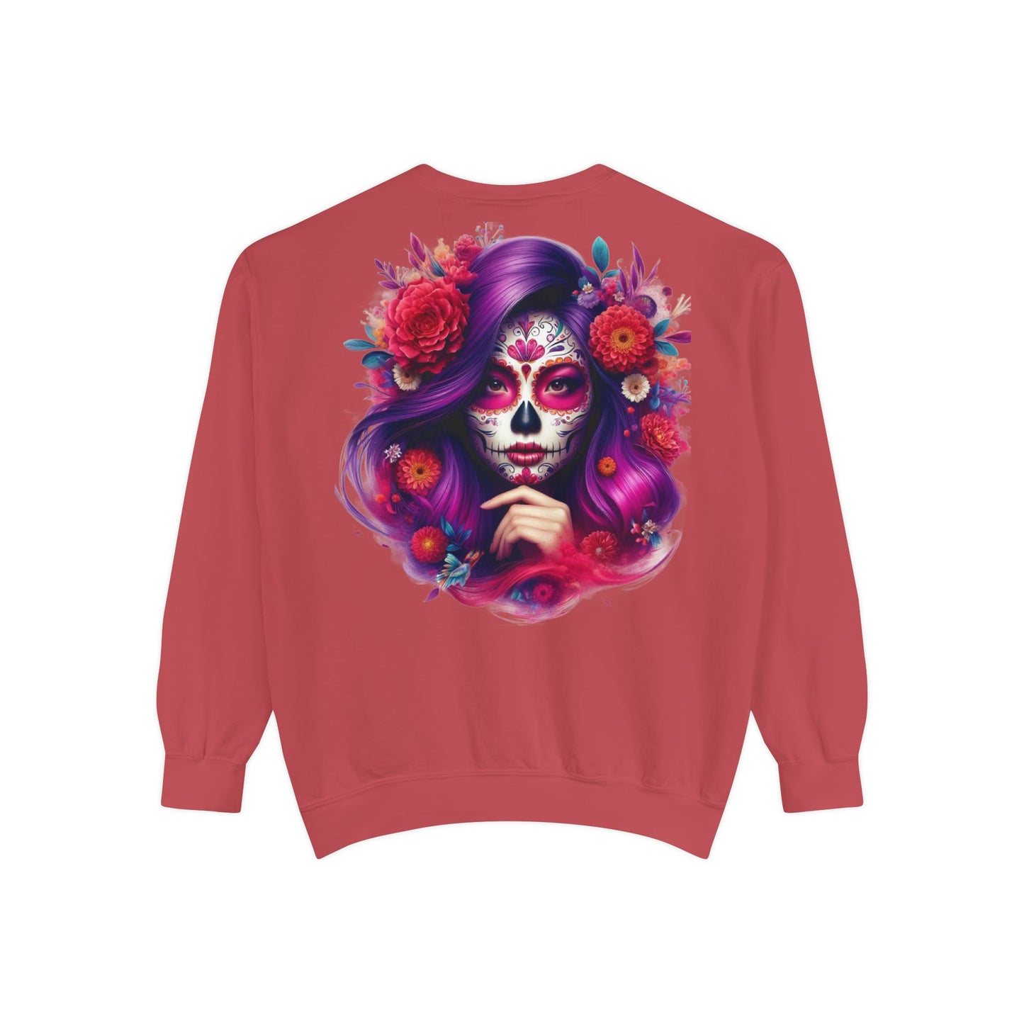 Sugar Skull Lady Thinking Sweatshirt