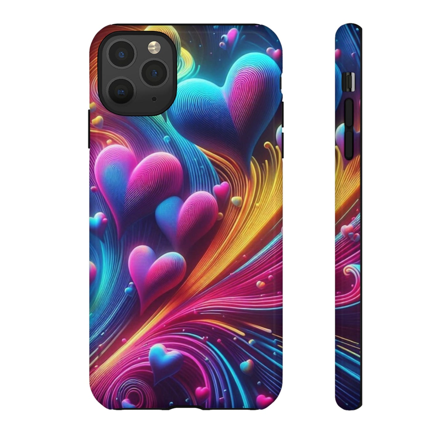 Phone Case - Floating Neon Hearts