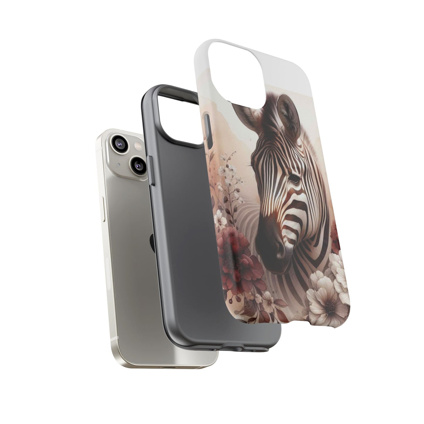 Phone Case Flower Frolicking Zebra Tough Case