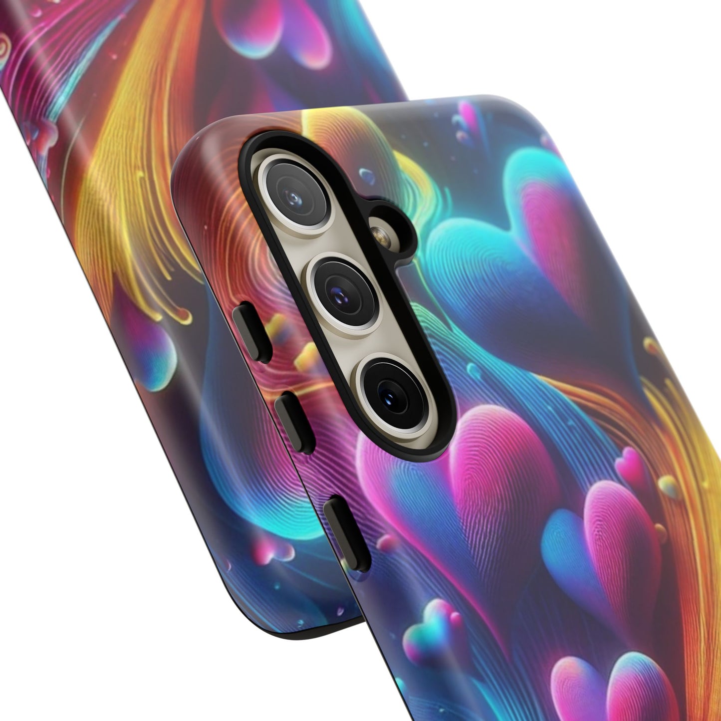 Phone Case - Floating Neon Hearts