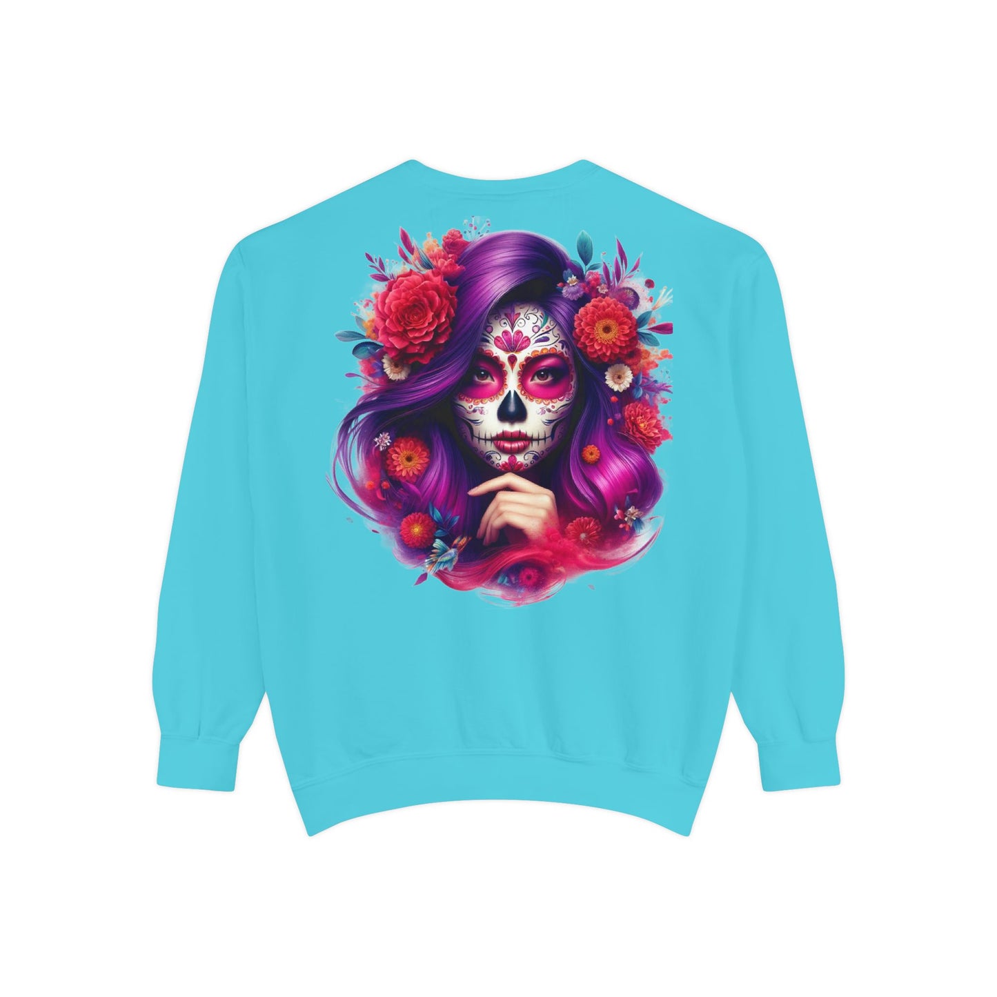 Sugar Skull Lady Thinking Sweatshirt