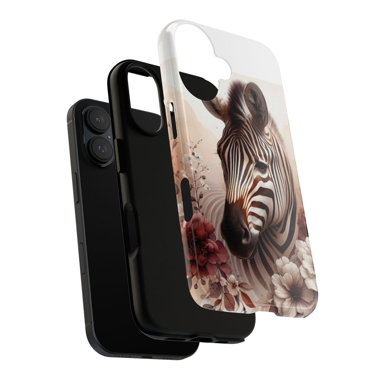 Phone Case Flower Frolicking Zebra Tough Case