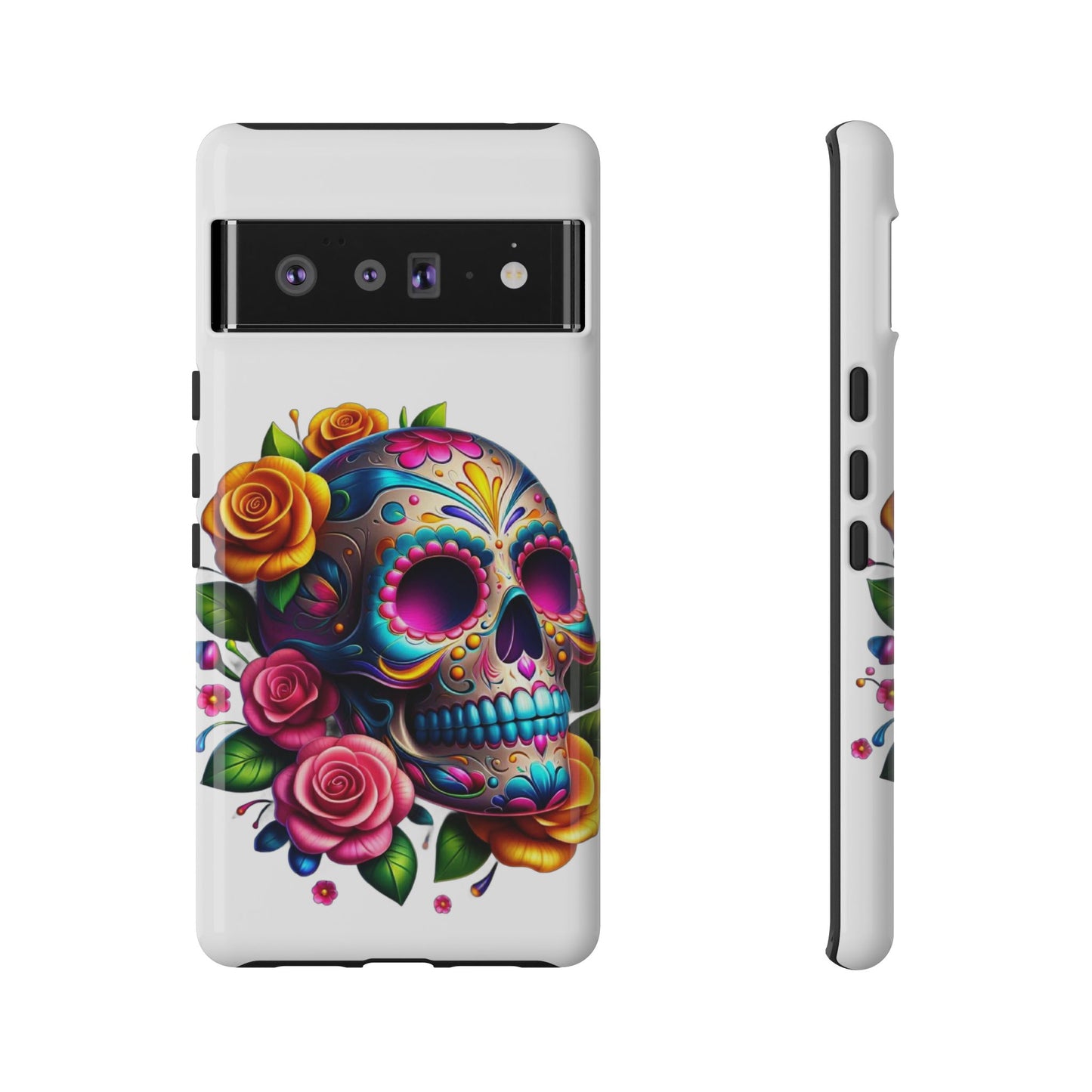 Phone Cases - Sugar Skull with Flowers Design