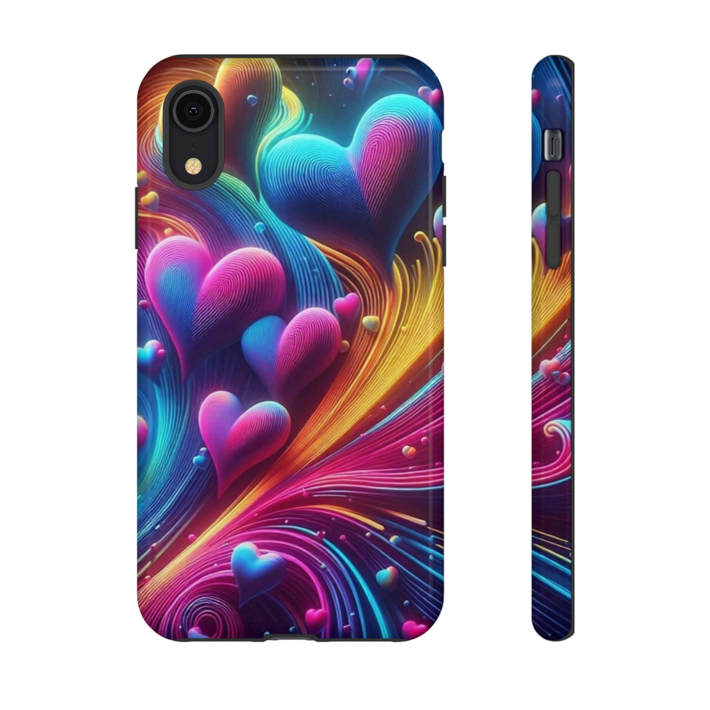 Phone Case - Floating Neon Hearts