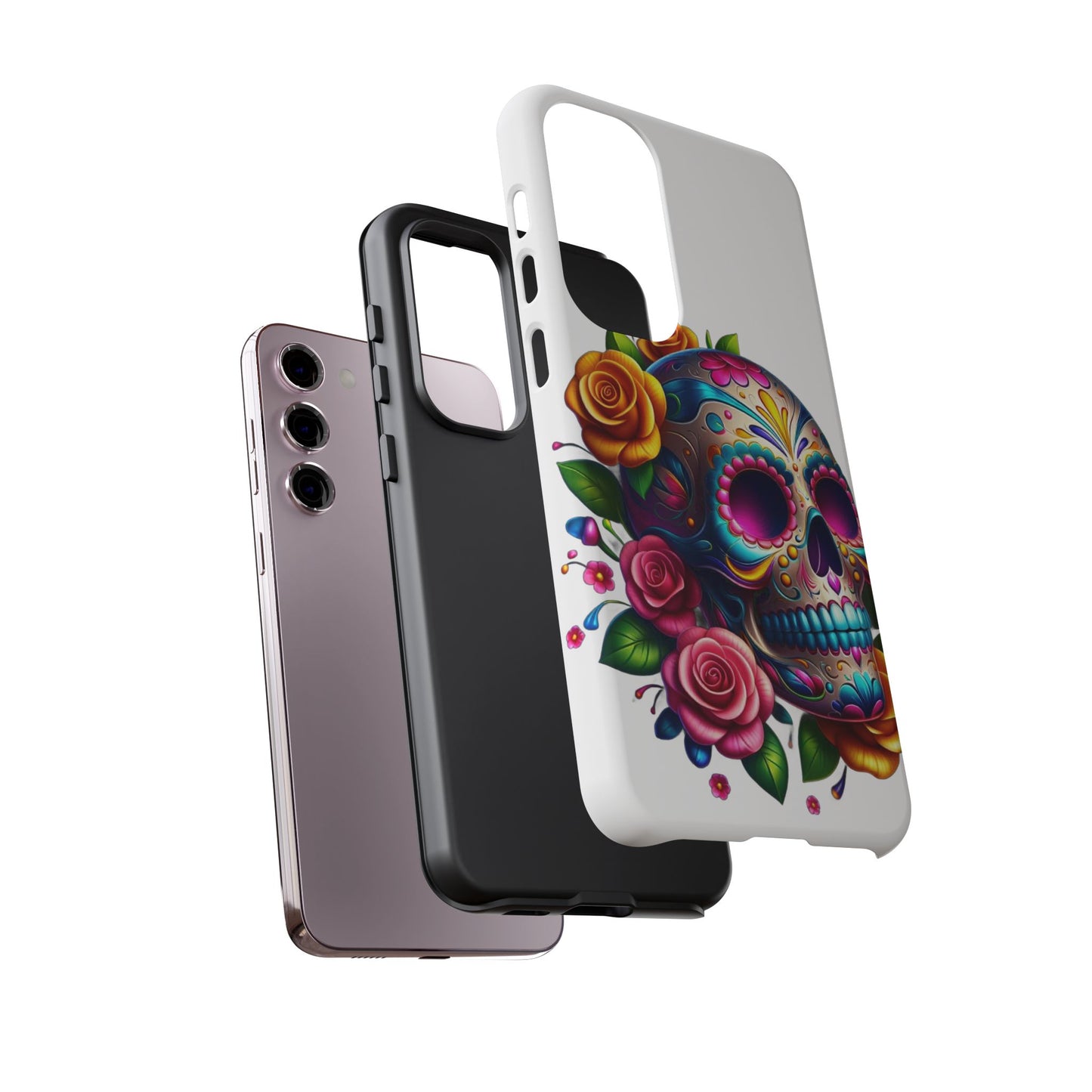 Phone Cases - Sugar Skull with Flowers Design