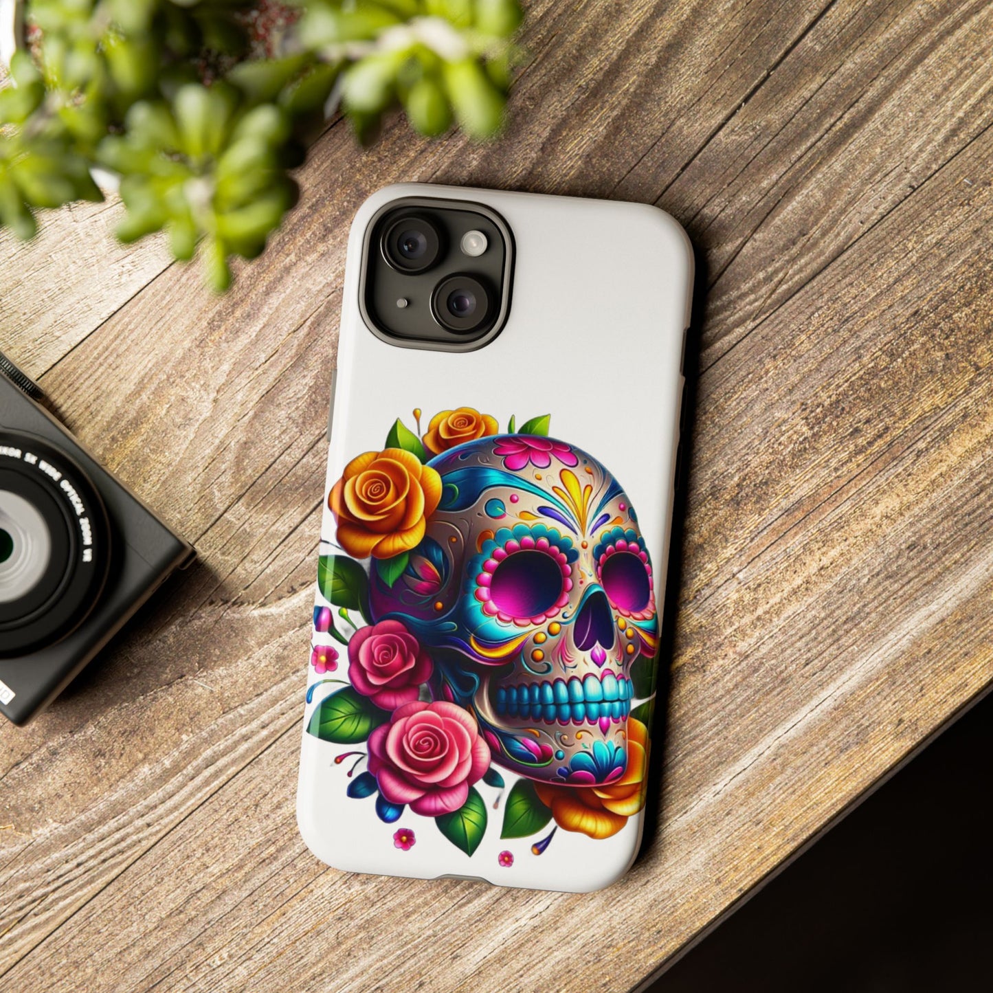 Phone Cases - Sugar Skull with Flowers Design