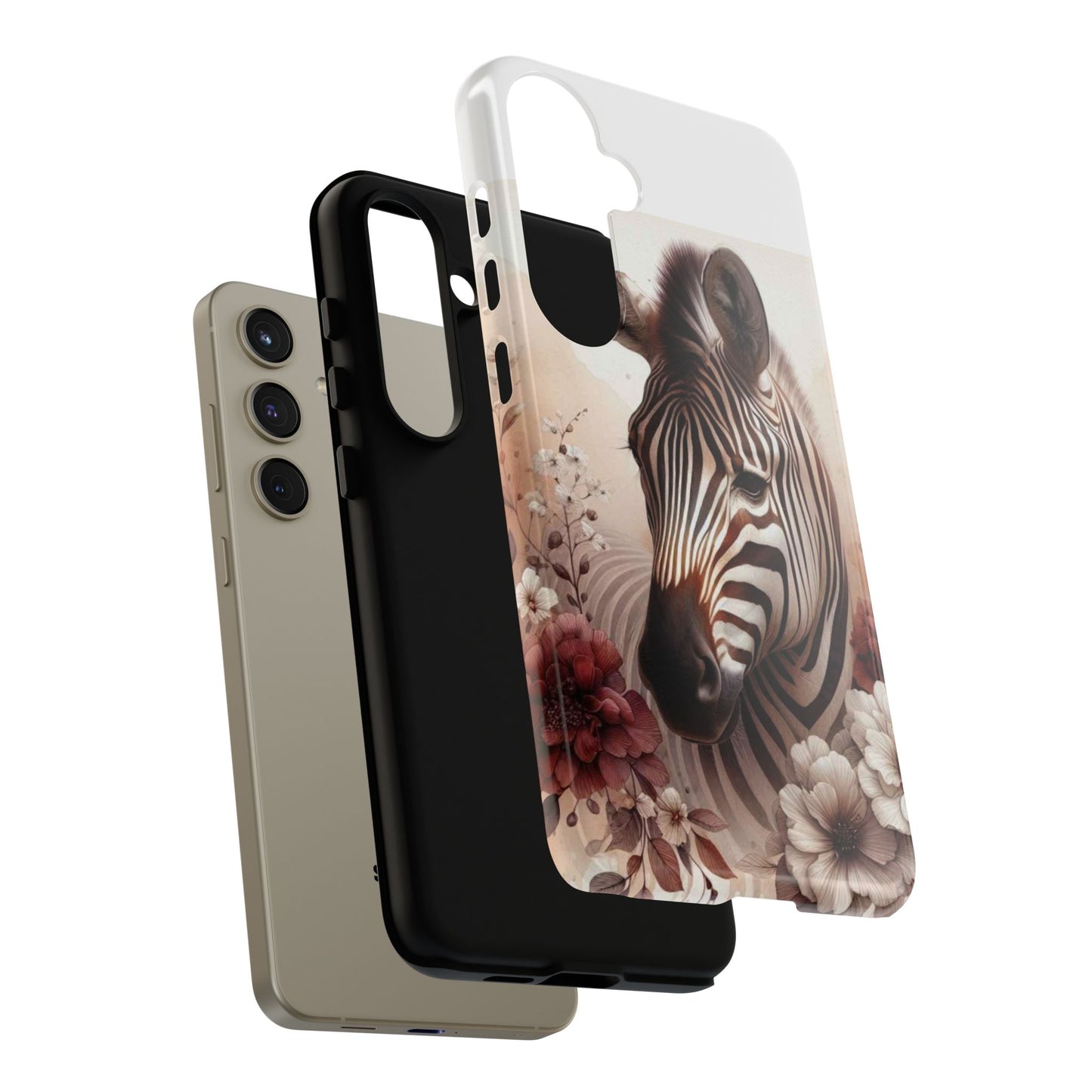 Phone Case Flower Frolicking Zebra Tough Case