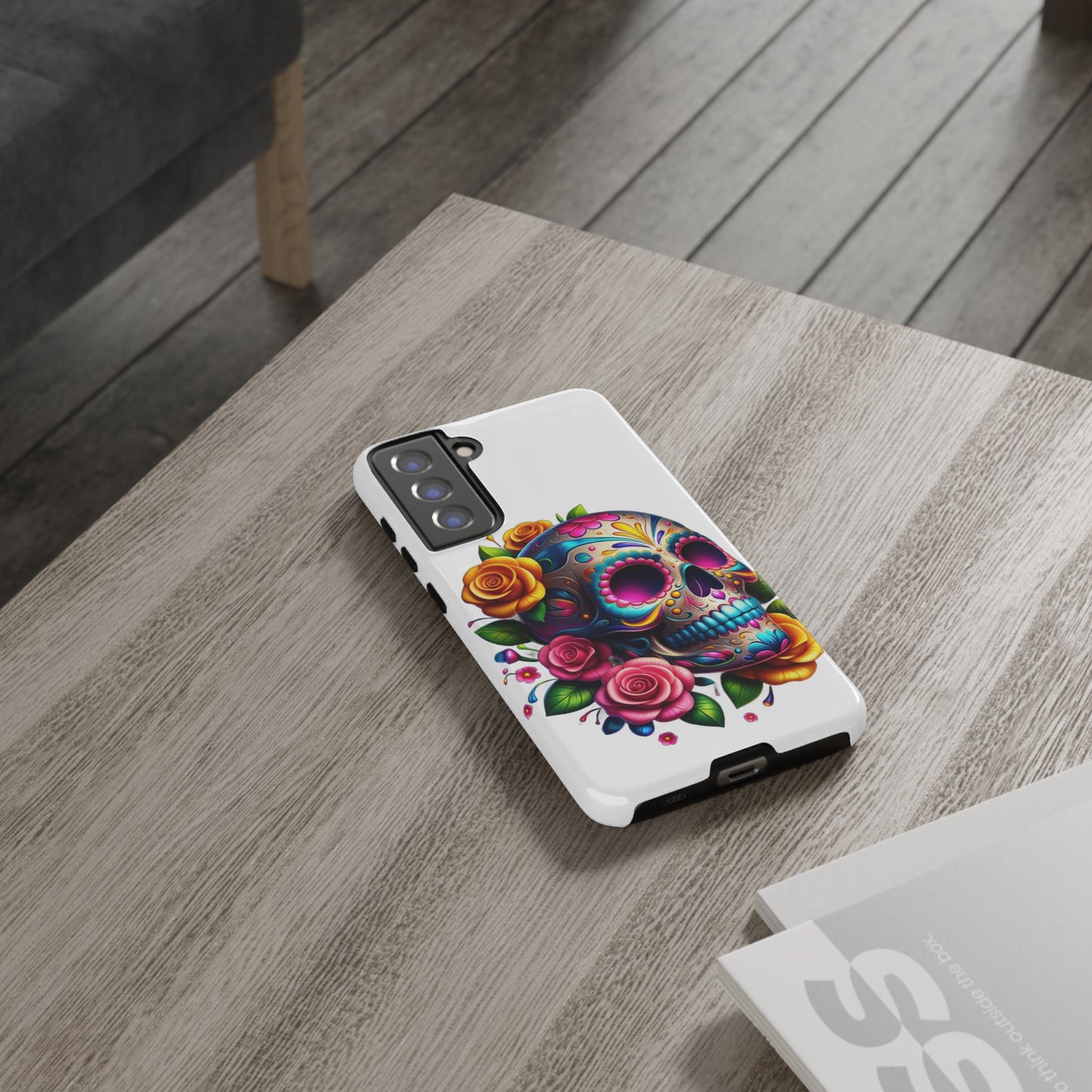 Phone Cases - Sugar Skull with Flowers Design