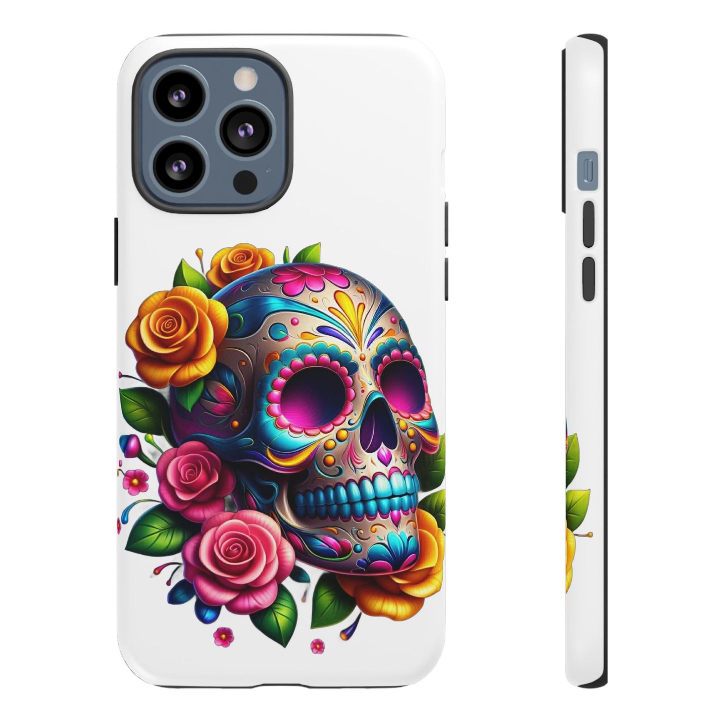 Phone Cases - Sugar Skull with Flowers Design