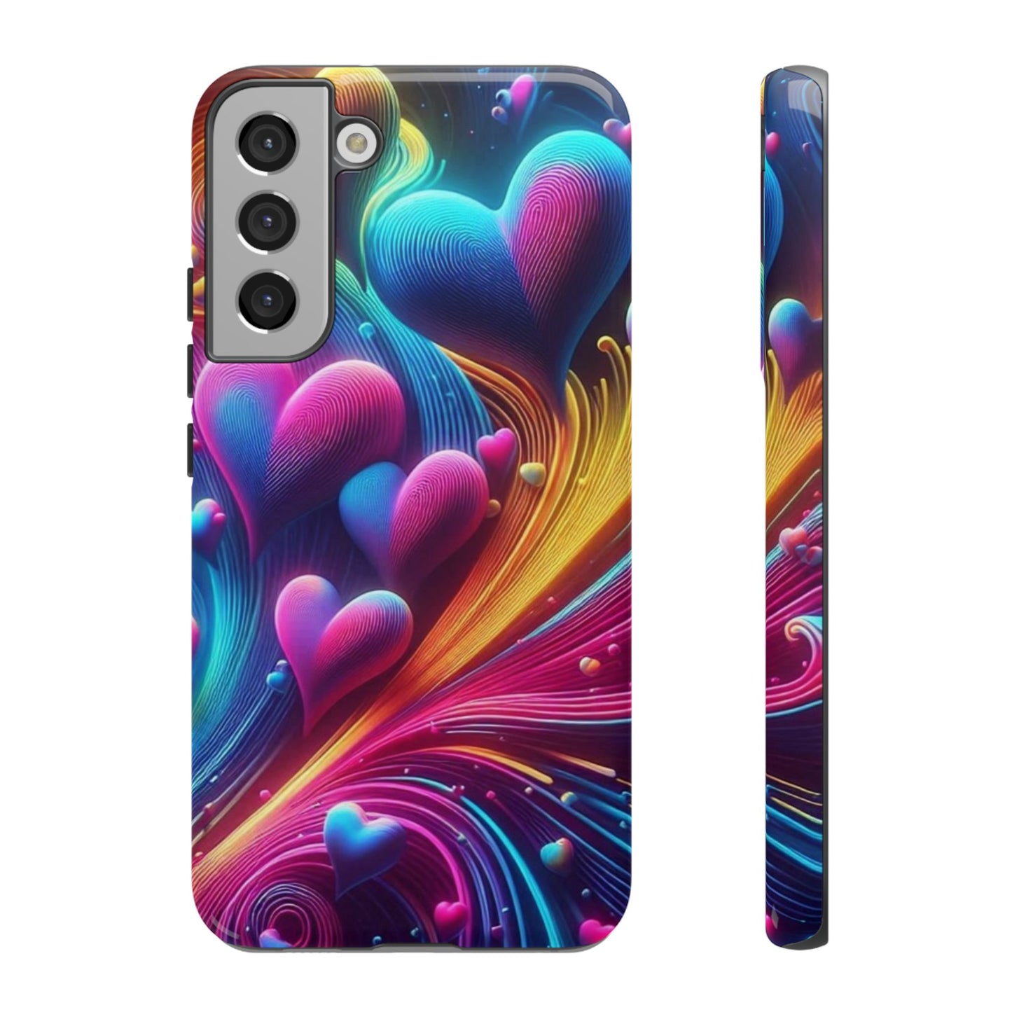 Phone Case - Floating Neon Hearts