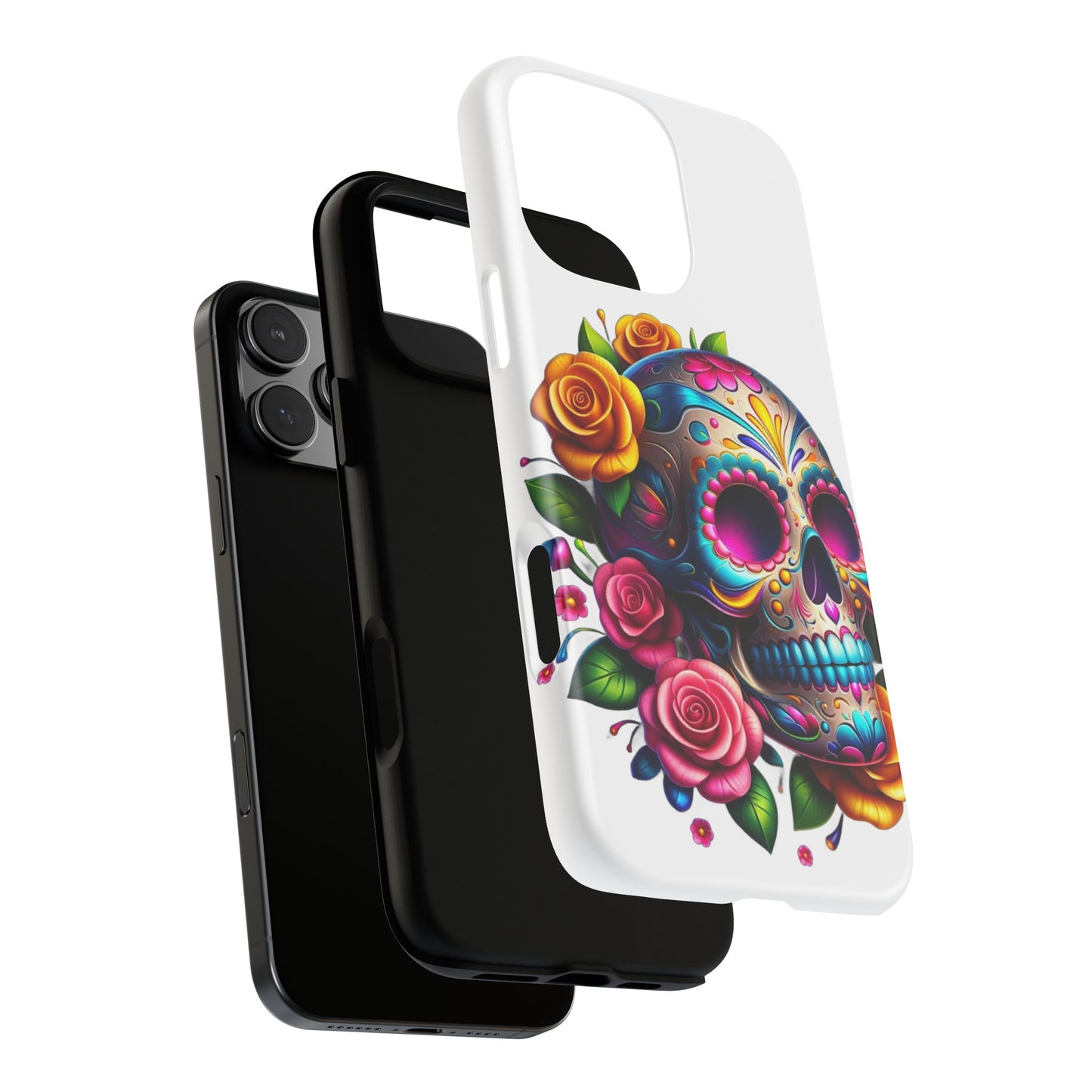 Phone Cases - Sugar Skull with Flowers Design