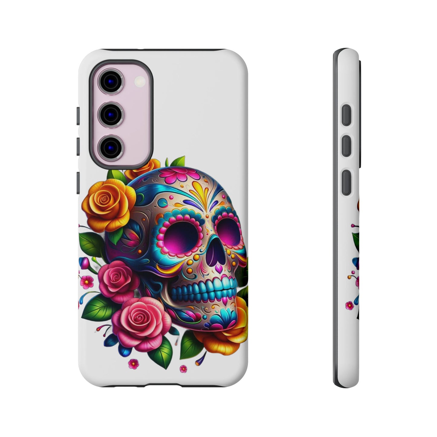 Phone Cases - Sugar Skull with Flowers Design