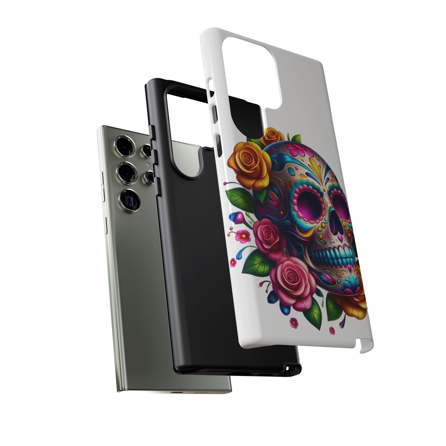 Phone Cases - Sugar Skull with Flowers Design