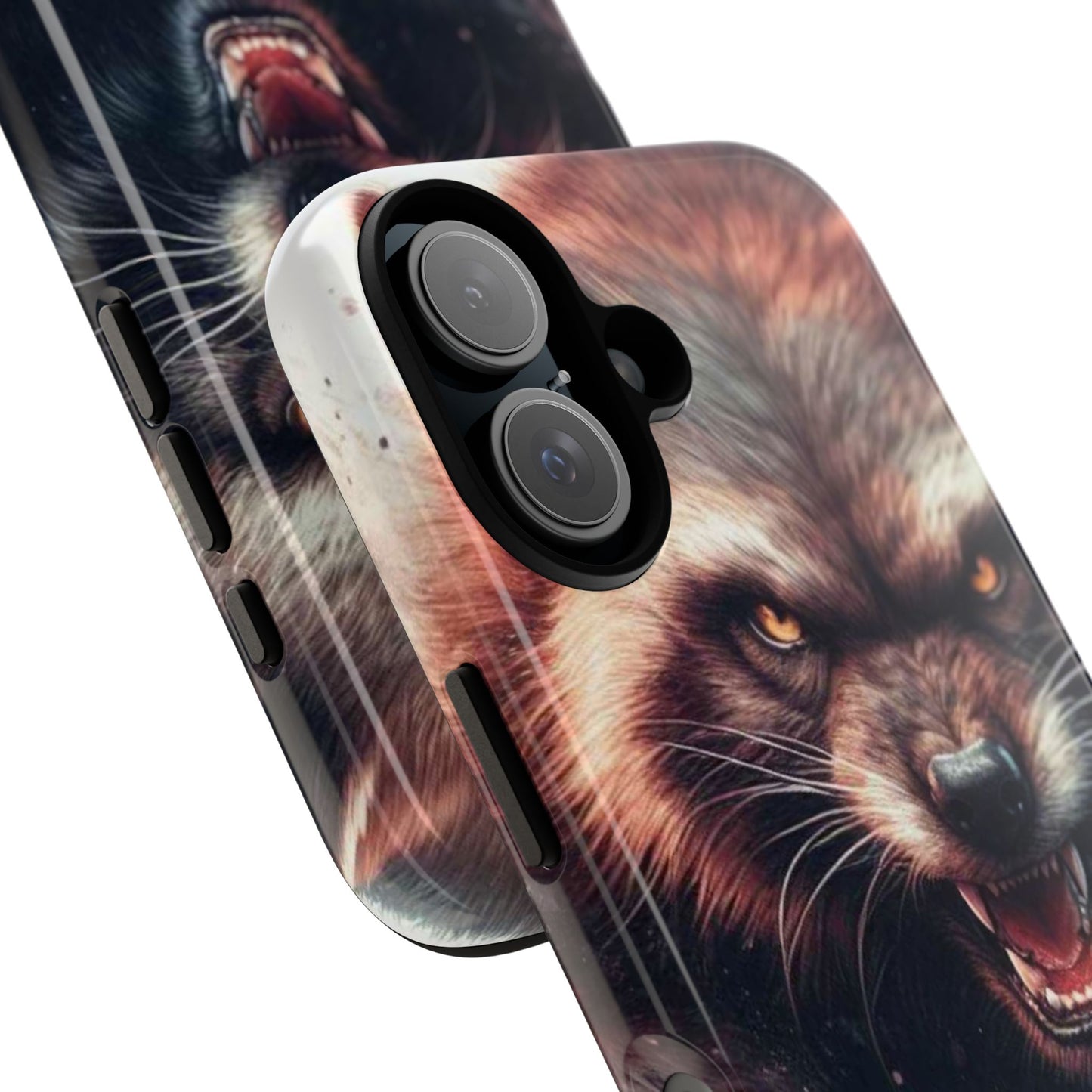 Wolverine snarling with claws out on a phone case.