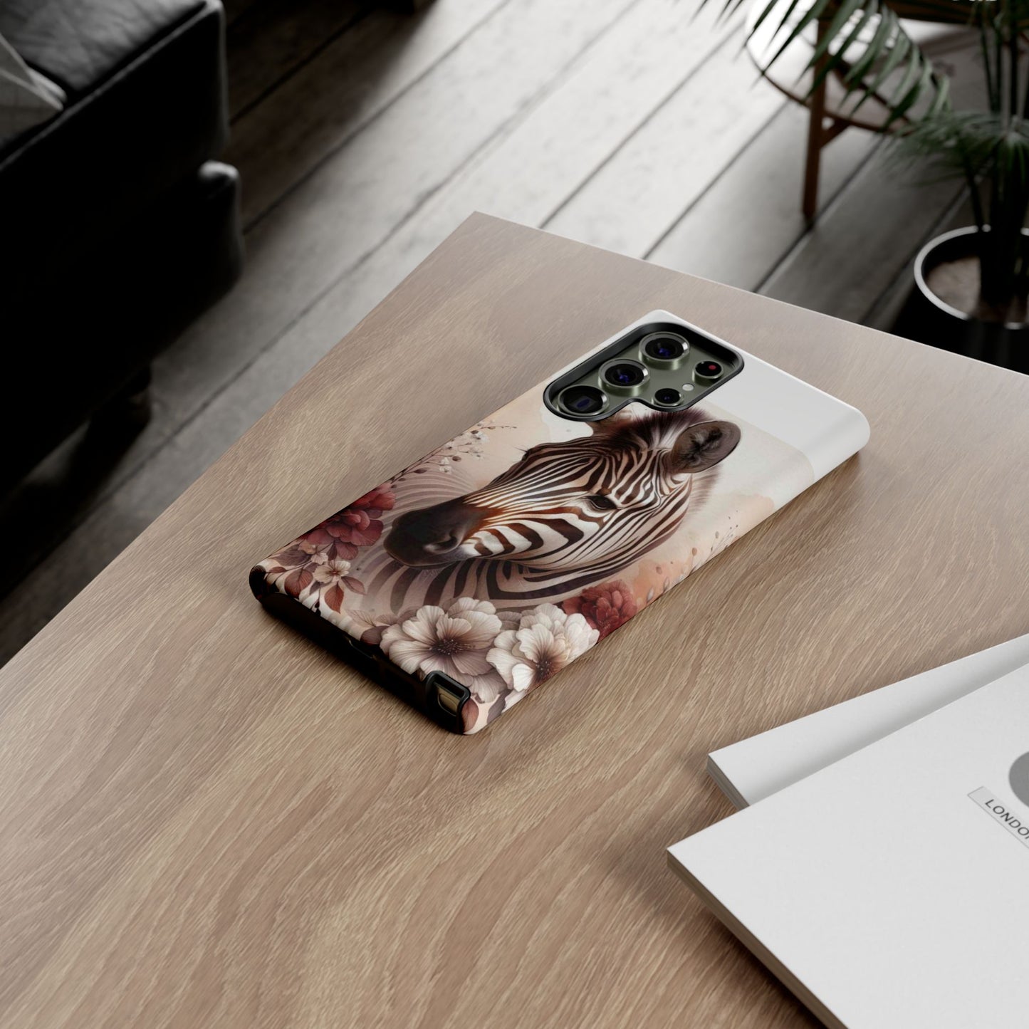 Phone Case Flower Frolicking Zebra Tough Case