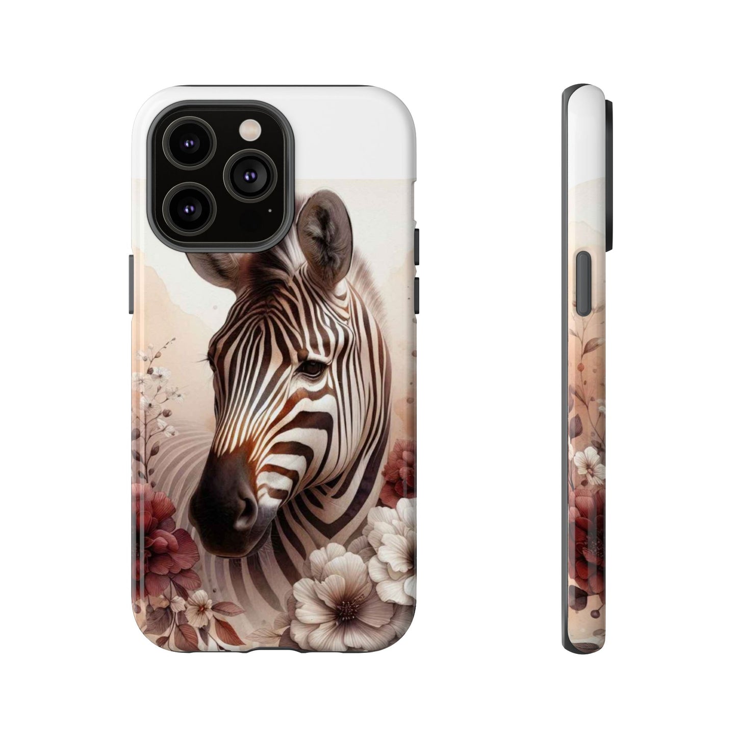 Phone Case Flower Frolicking Zebra Tough Case