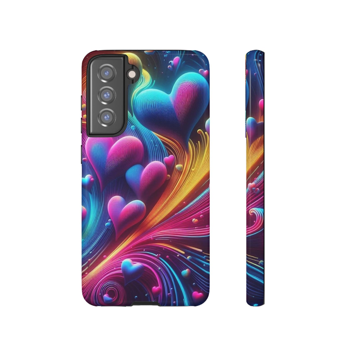 Phone Case - Floating Neon Hearts