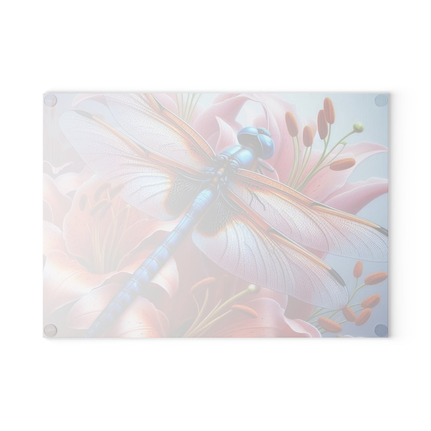 Glass Cutting Board Dragonfly