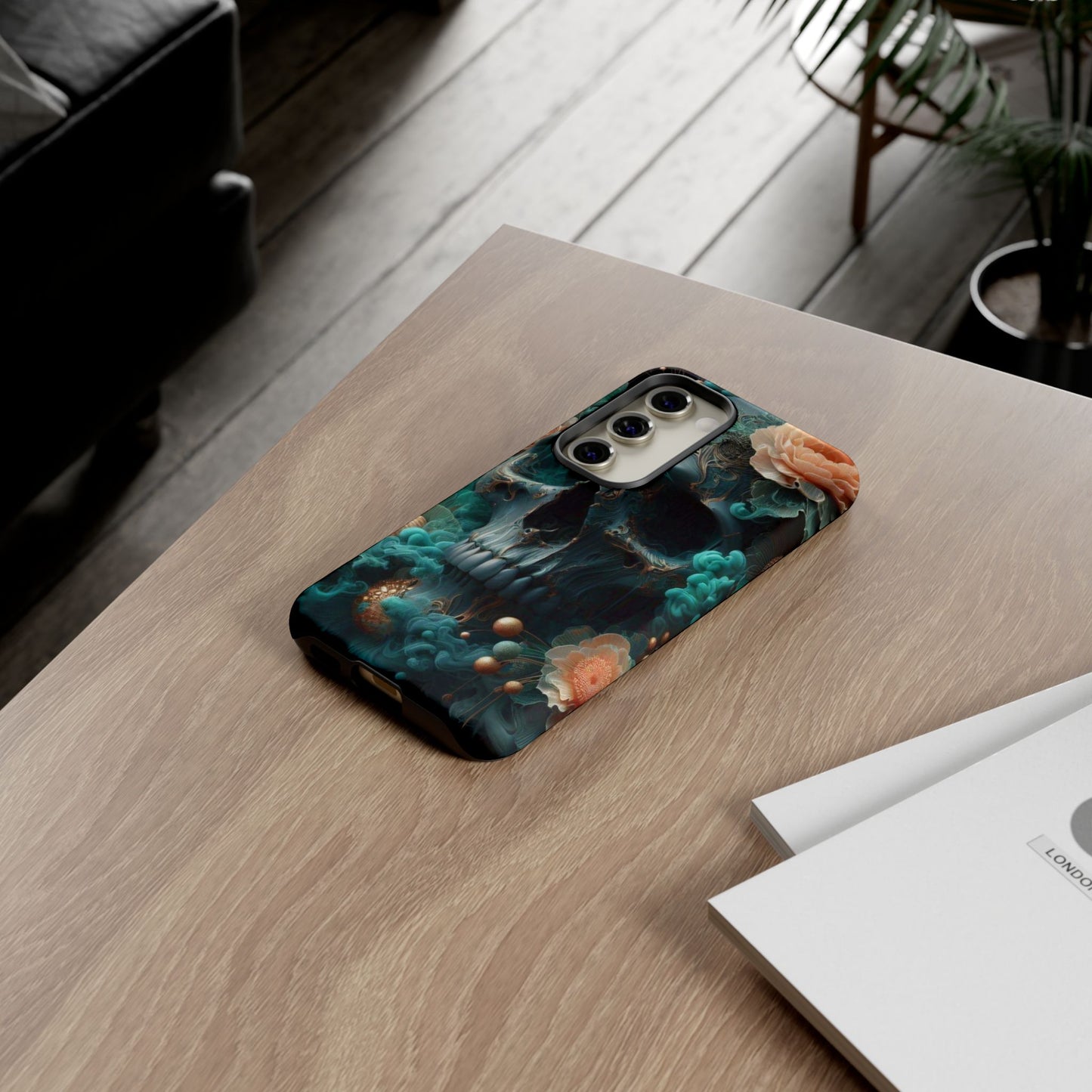 Tough Cases - teal skull