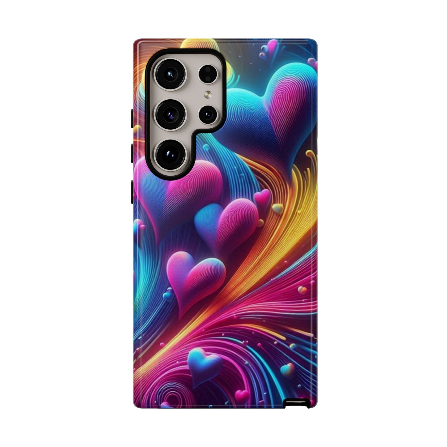 Phone Case - Floating Neon Hearts