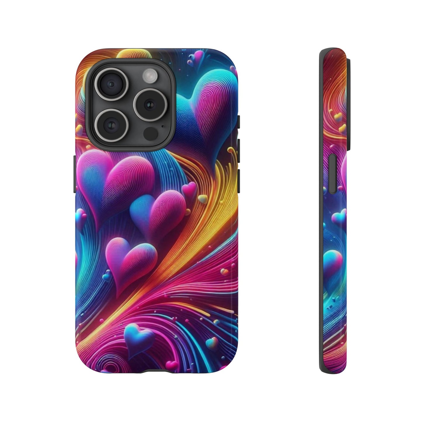Phone Case - Floating Neon Hearts