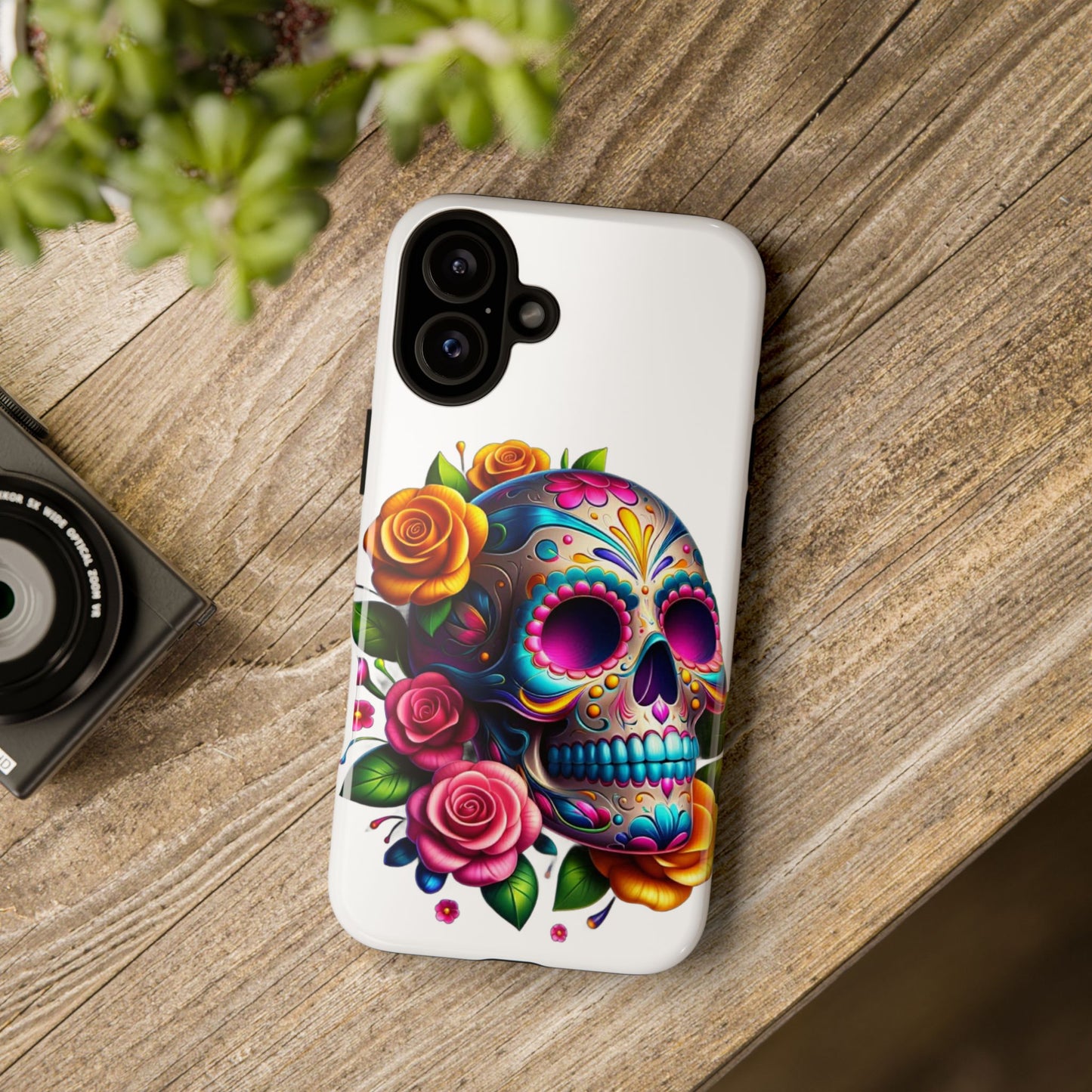 Phone Cases - Sugar Skull with Flowers Design