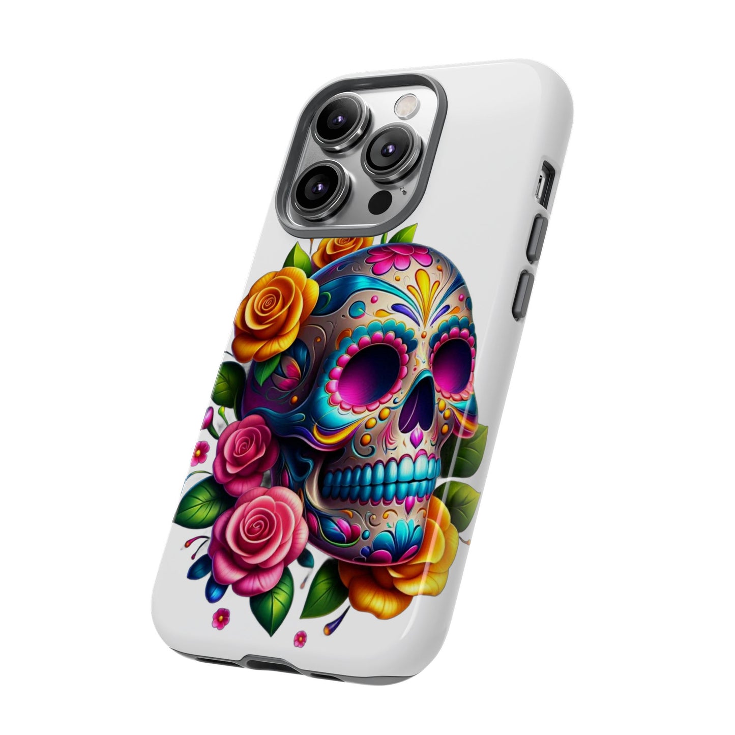 Phone Cases - Sugar Skull with Flowers Design