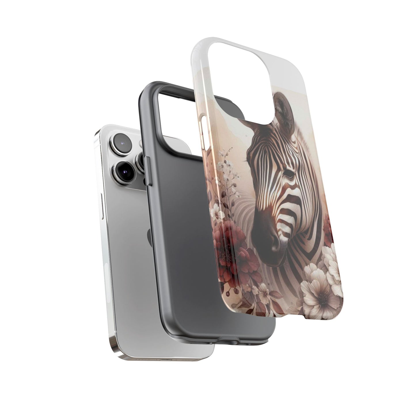Phone Case Flower Frolicking Zebra Tough Case